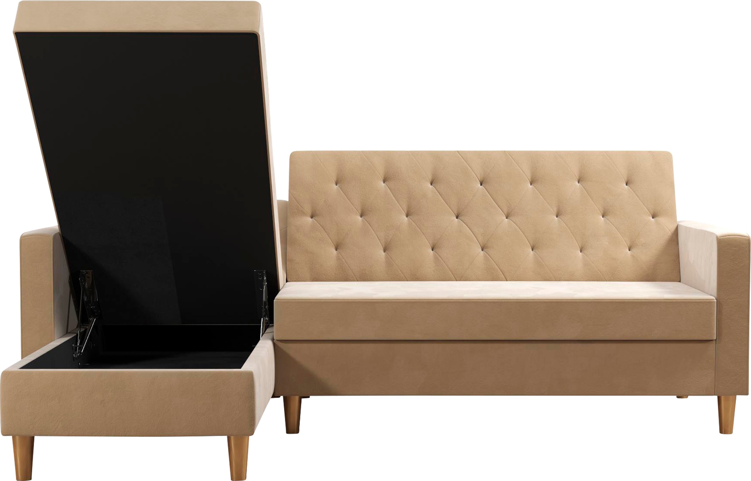 CosmoLiving by Cosmopolitan Ecksofa »Liberty, L-Form,« mit Schlafffunktion, Recamiere beidseitig montierbar, Sitzhöhe 43 cm