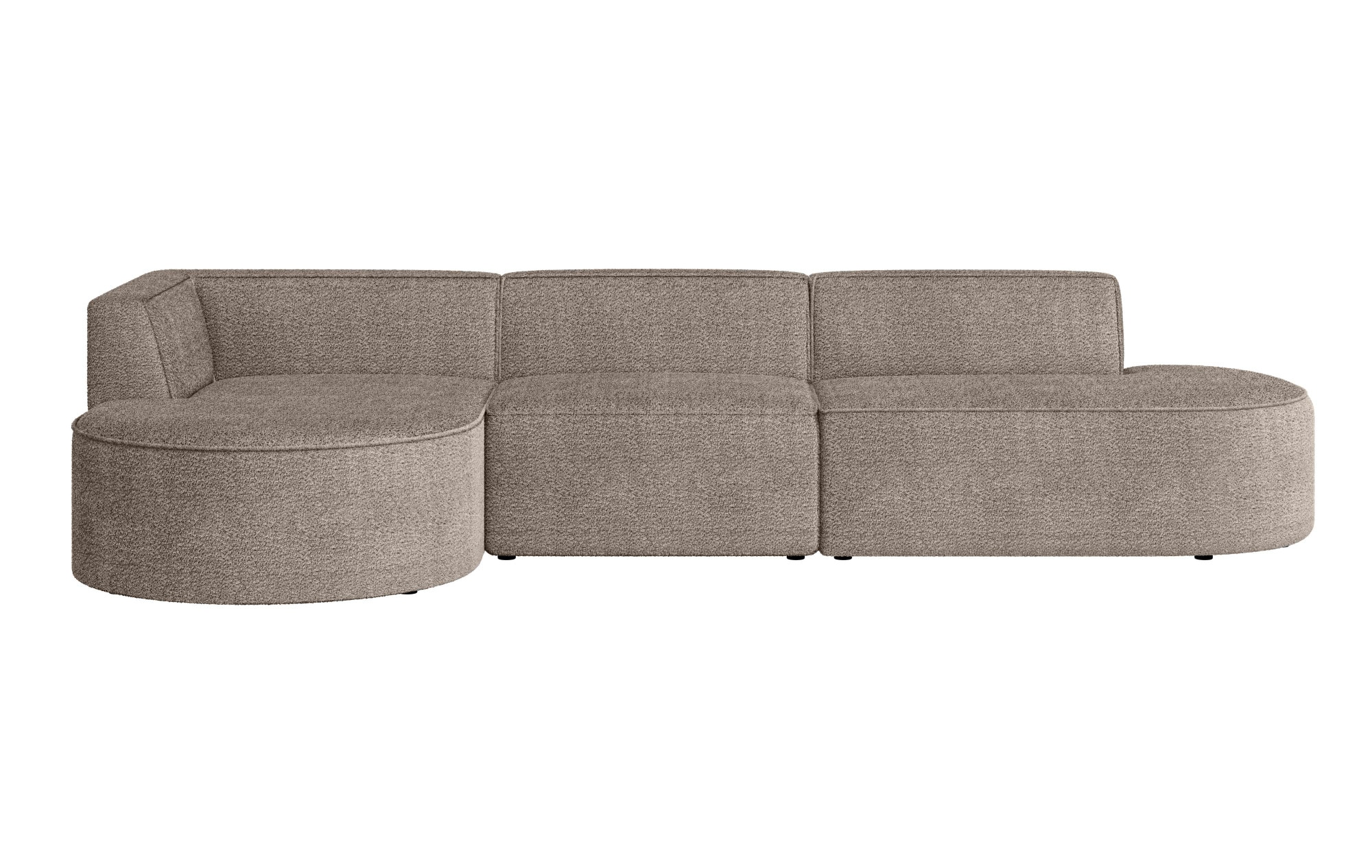 andas Ecksofa »Ecksofa EIVIND mit Ottomane rechts/links, Masse: B/H/T 343/159/72 cm«, L-Form mit Wellenunterfederung, auch in Feincord und Bouclé