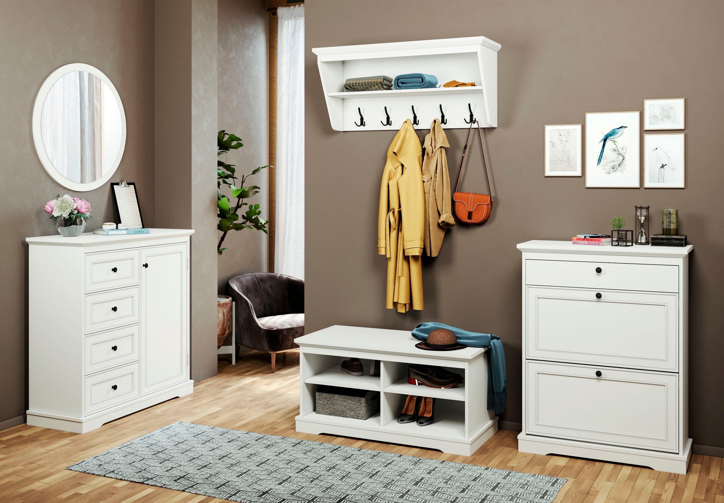 Image of Home affaire Schuhkommode »Bigge«, mit Doppelschuhtrommel, Platz für ca. 12 Paar Schuhe (ohne Absatz) bei Ackermann Versand Schweiz