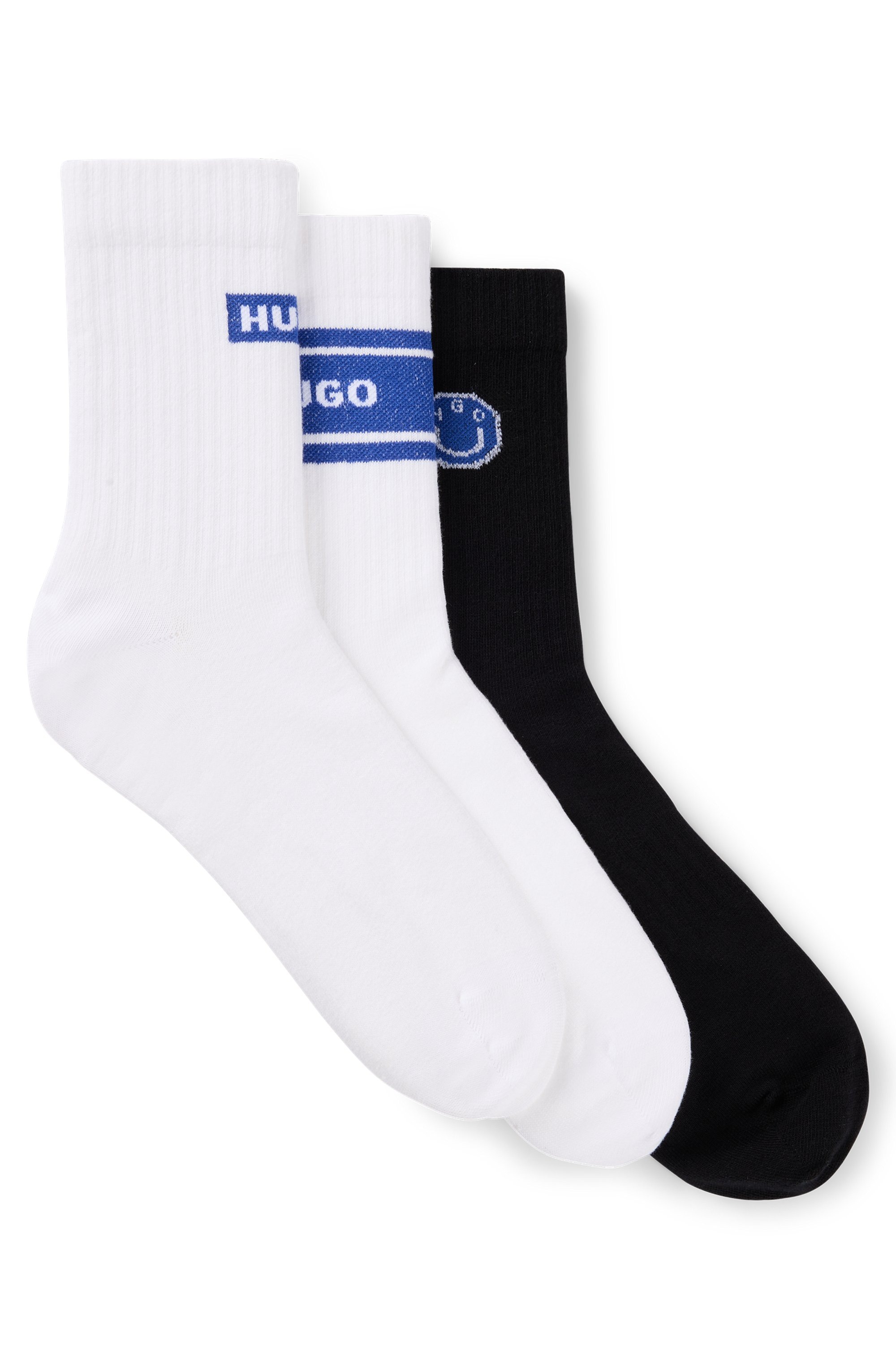 Image of HUGO Underwear Socken "3P QS BLUE DESIGN" Packung, 3 Paar tlg. mit Branding UNISEX Sportsocken