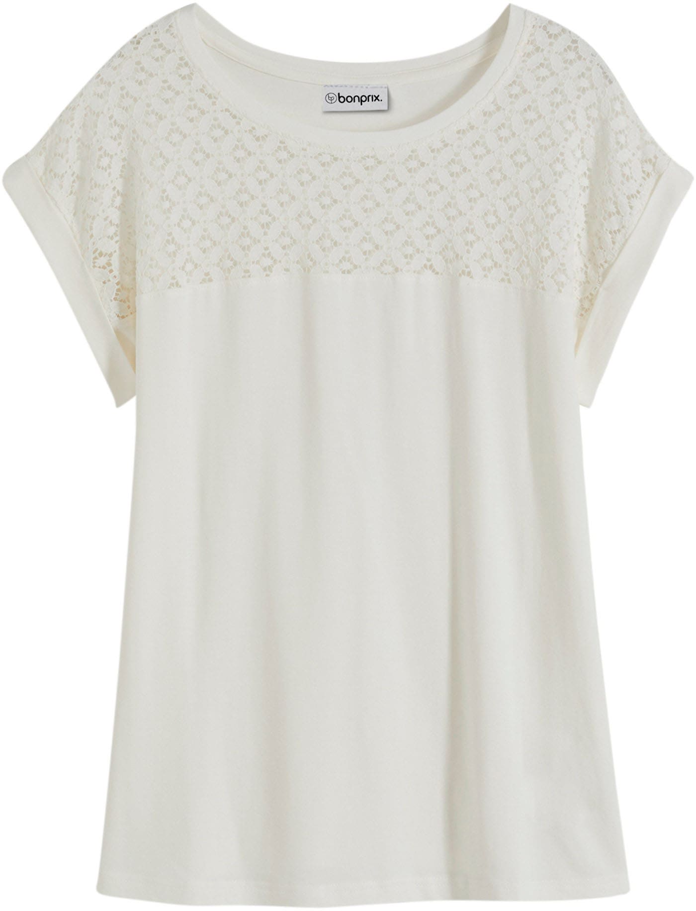 bonprix T-shirt »Shirt aus Viskose-Mix« coupe droite, manches courtes, pour occasions variées, en mélange viscose
