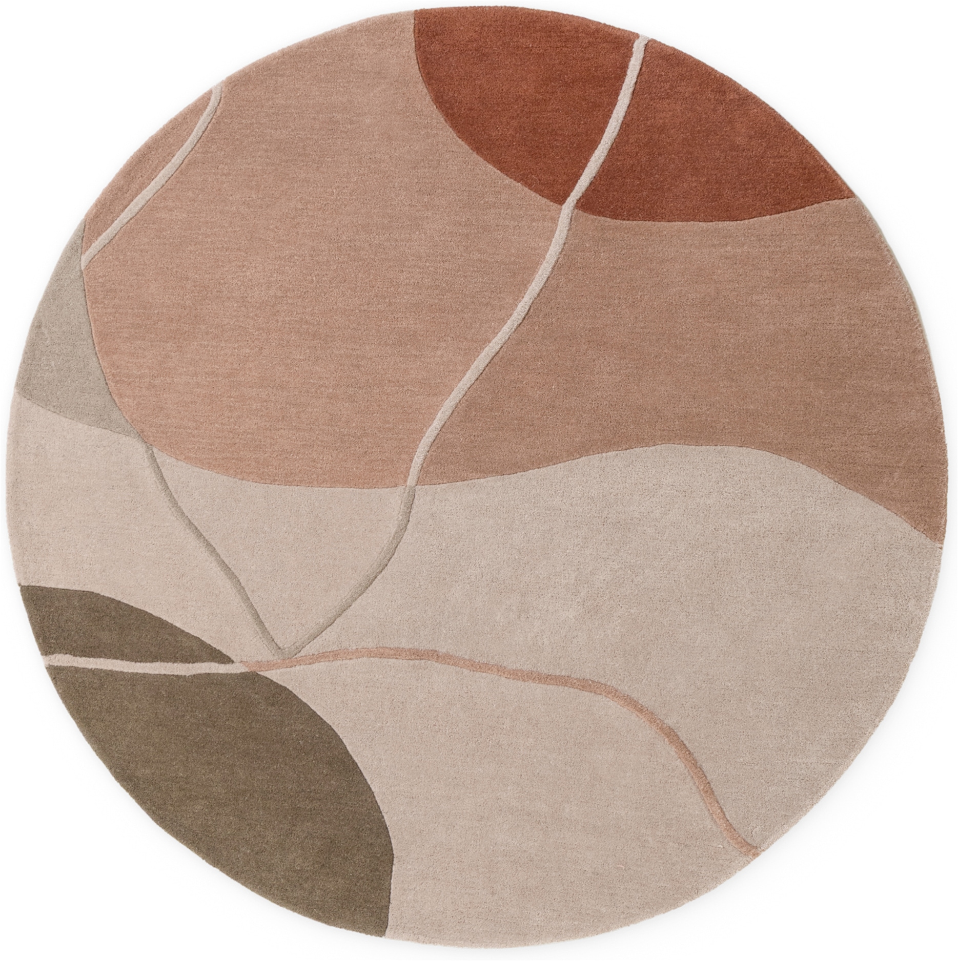 Villeroy & Boch Tapis en laine »Arteo« Rond 17 mm Höhe Laine, naturel, fait main, abstrait, poil ras, salon, chambre à coucher