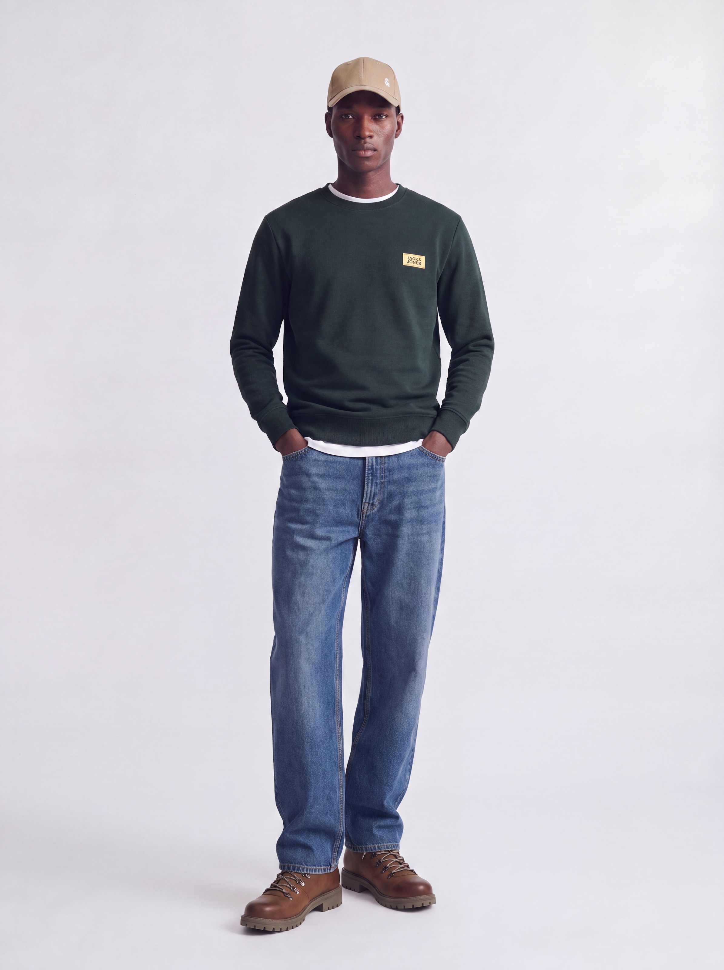 Jack & Jones Sweat-shirt »JJRUSH SWEAT CREW NECK«, mélange coton, coupe régulière
