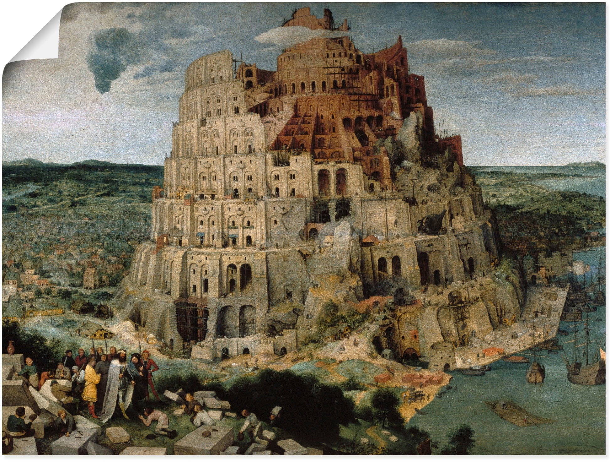 Wandbild »Der Turmbau von Babel. 1563«, Gebäude, (1 St.), als Leinwandbild, Poster in...