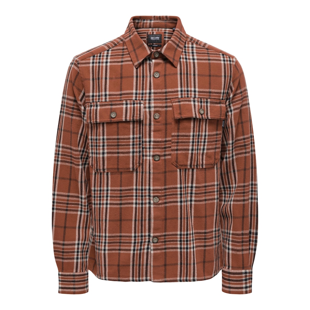 ONLY & SONS Flanellhemd »ONSSCOTT LS CHECK FLANNEL OVERSHIRT 5629«
