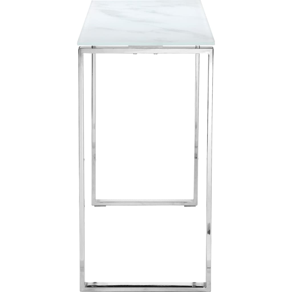 Leonique Konsolentisch »Colmar«, Chromgestell mit Glasplatte, auch als Schminktisch geeignet