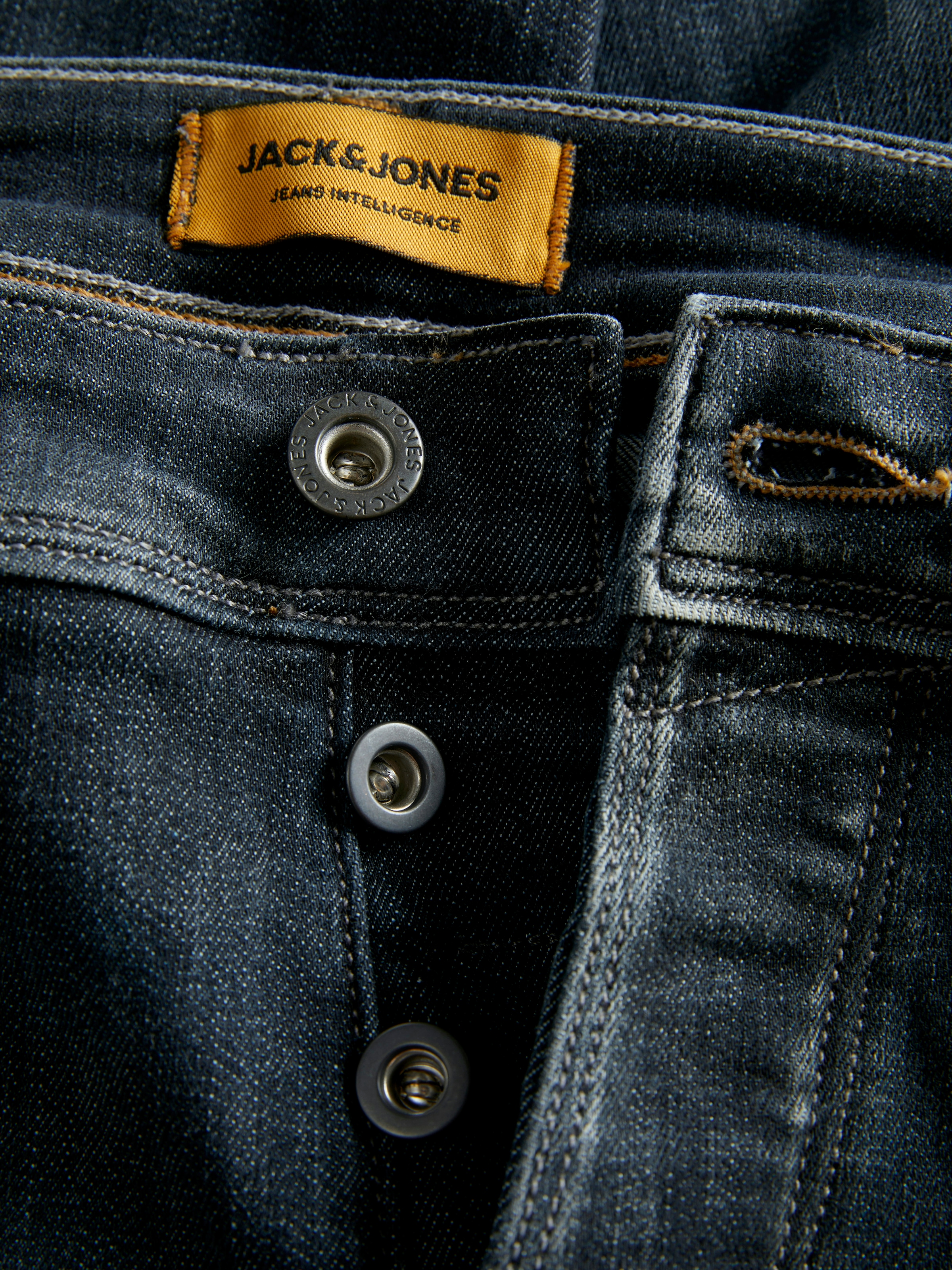 Jack & Jones Slim-fit-Jeans »JJIGLENN – Jeans mit Stretch, niedriger Leibhöhe und Taschen«, used, modisch, slim fit, Denim/Jeans