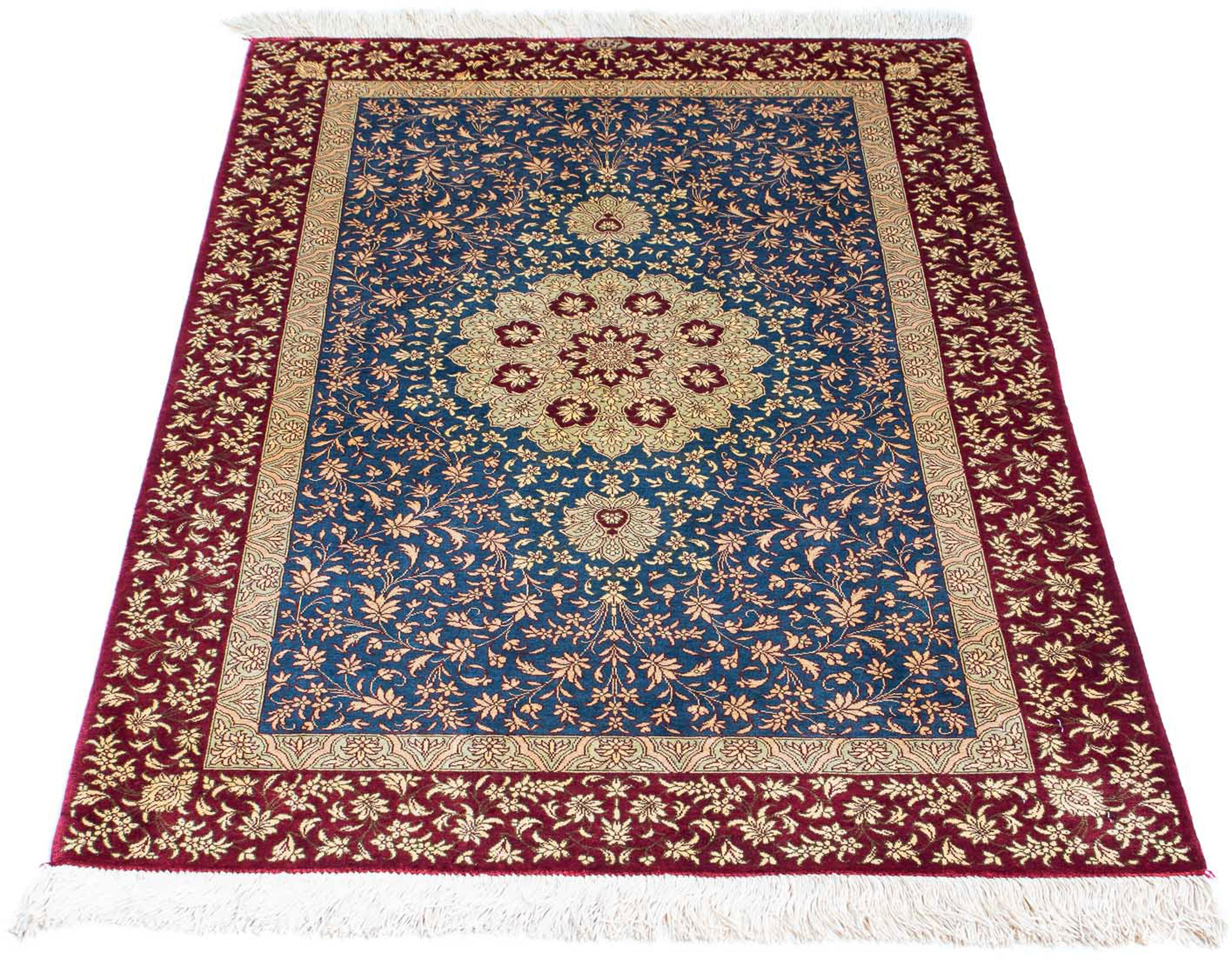 Image of morgenland Orientteppich »Perser - Ghom - 123 x 78 cm - hellblau«, rechteckig, 10 mm Höhe, Wohnzimmer, Handgeknüpft, Einzelstück mit Zertifikat bei Ackermann Versand Schweiz