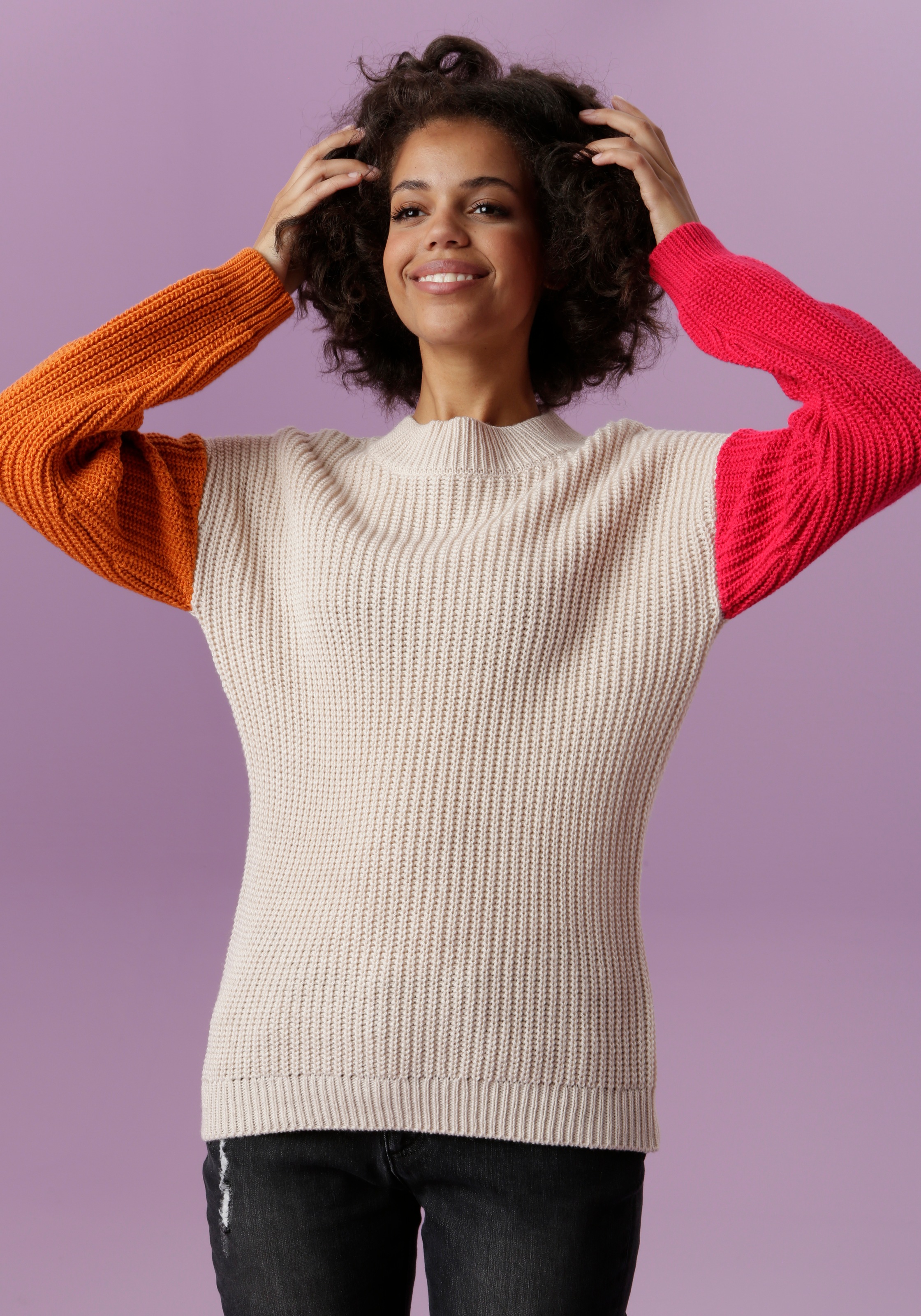 Image of Aniston CASUAL Strickpullover, im trendigen Colorblocking bei Ackermann Versand Schweiz