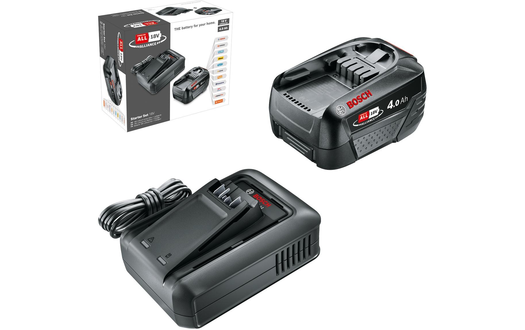 Image of BOSCH Akku "Starterset 18 V, 4 Ah + AL 18 V-44 - EU" 18,0