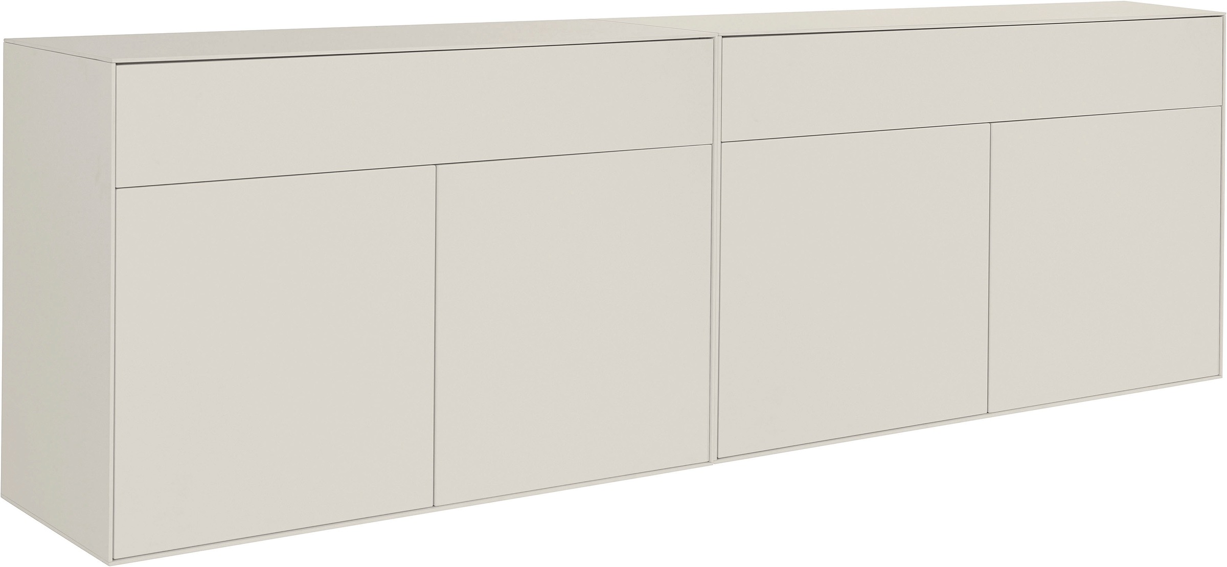 LeGer Home by Lena Gercke Sideboard »Essentials«, (2 St.), Breite: 224cm, MDF lackiert, Push-to-open-Funktion