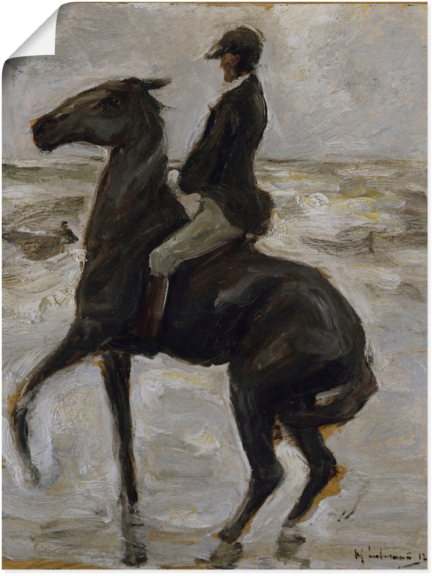 Image of Artland Wandbild »Reiter, nach links, am Strand. 1912«, Pferde, (1 St.), in vielen Grössen & Produktarten -Leinwandbild, Poster, Wandaufkleber / Wandtattoo auch für Badezimmer geeignet bei Ackermann Versand Schweiz