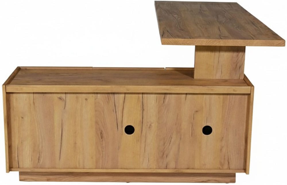 Jahnke Bureau d'angle »LUX C 160 E« bureau d'angle, montable des deux côtés, verre, 2 compartiments + 2 tiroirs