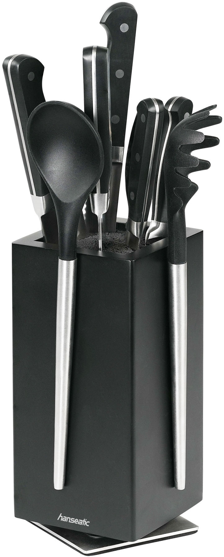 Hanseatic Magnet-Messerblock »hanseatic PREMIUM, aus Holz, Messerblock Set, 6-tlg.« 6 tlg. elegantes Design, herausnehmbarer Borsteneinsatz, 360-Grad-drehbar