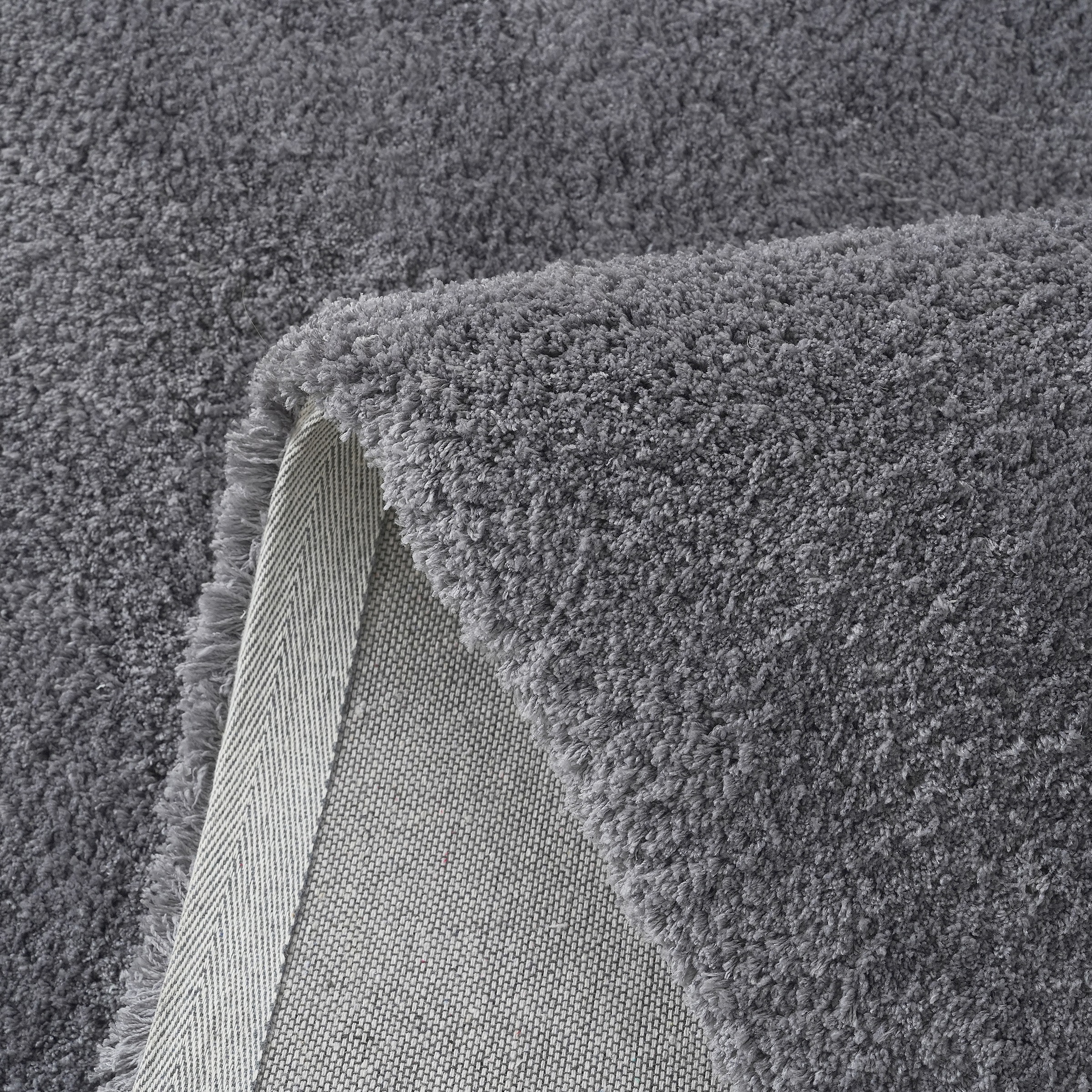 my home Hochflor-Bettumrandung »Microfaser Teppich Magong, besonders weich, sehr feiner Flor«, (3 tlg.), uni, einfarbiger Bettvorleger, Läufer-Set, Schlafzimmer, Kinderzimmer