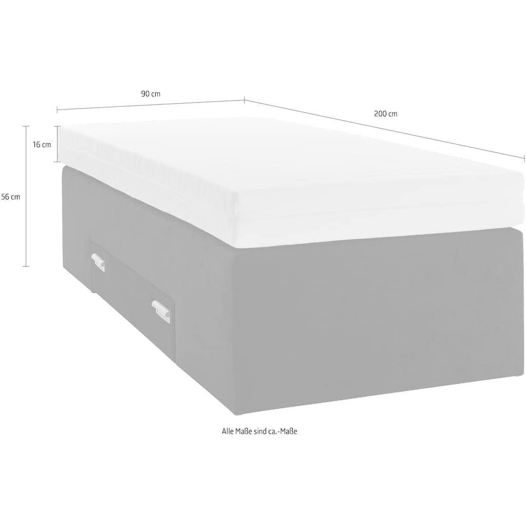 Westfalia Schlafkomfort Boxspringbett, mit integrierter Schublade, frei im Raum stellbar