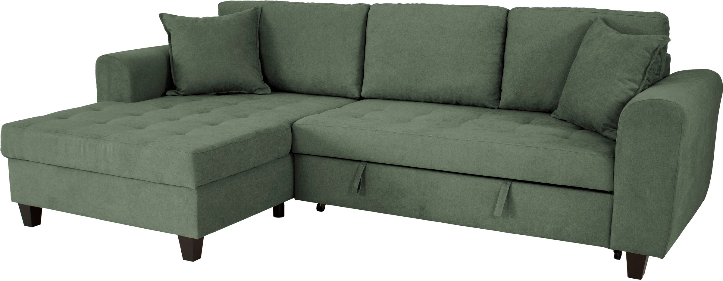 Trends by HG Canapé d'angle »Moritz L-Form, B: 265 cm« avec fonction couchage, coffre-lit & coussin décoratif