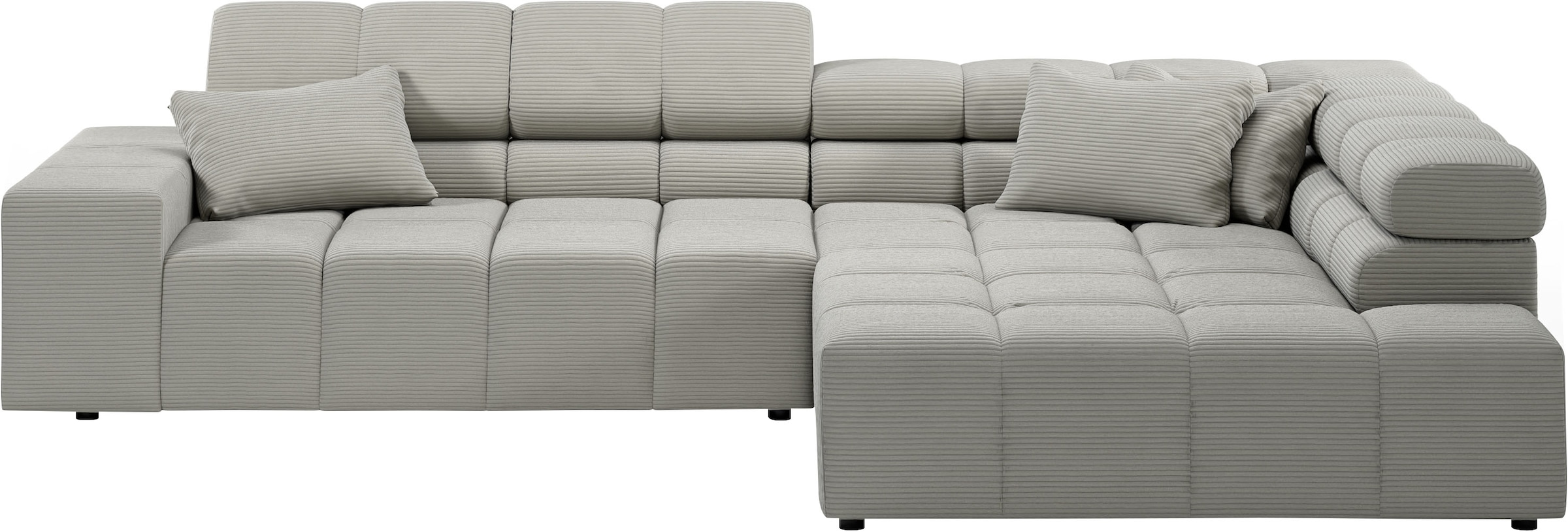 Home affaire Canapé d'angle »Ancona, Ecksofa,  incl. Kopfteilverstellung, Breite 319 cm, L-Form« réglage motorisé de la profondeur d’assise en option, aussi en velours côtelé + Easy Care