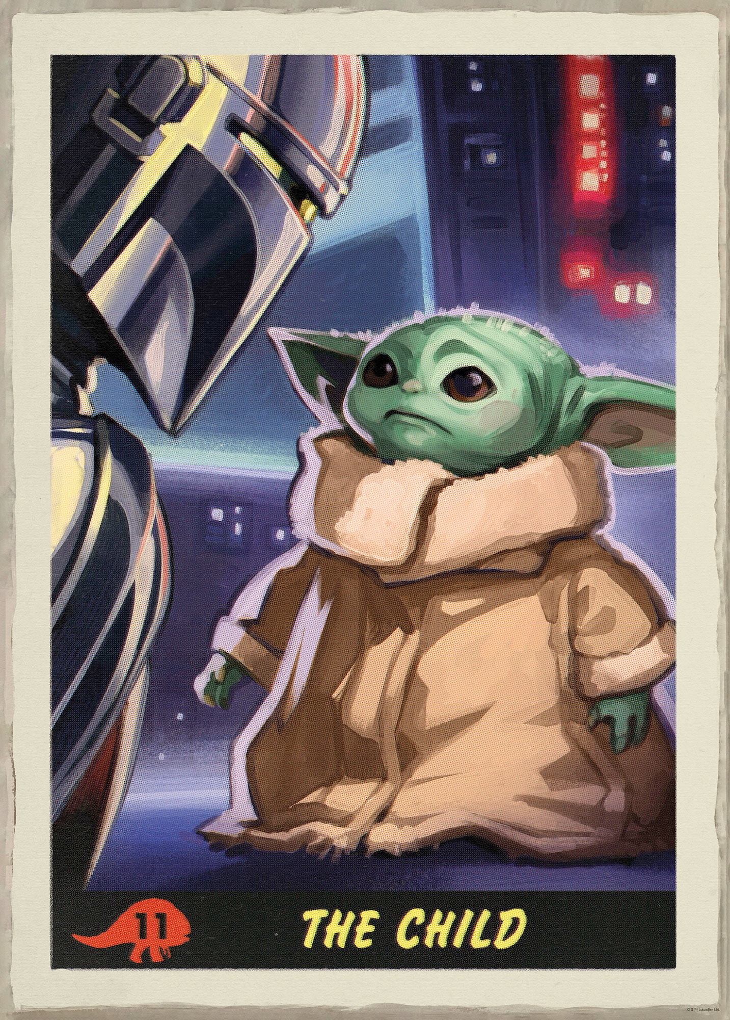 Image of Komar Bild "Mandalorian The Child Trading Card" Disney Star Wars 1 Stk. tlg. Wandbild zur Dekoration im Kinderzimmer - ohne Rahmen