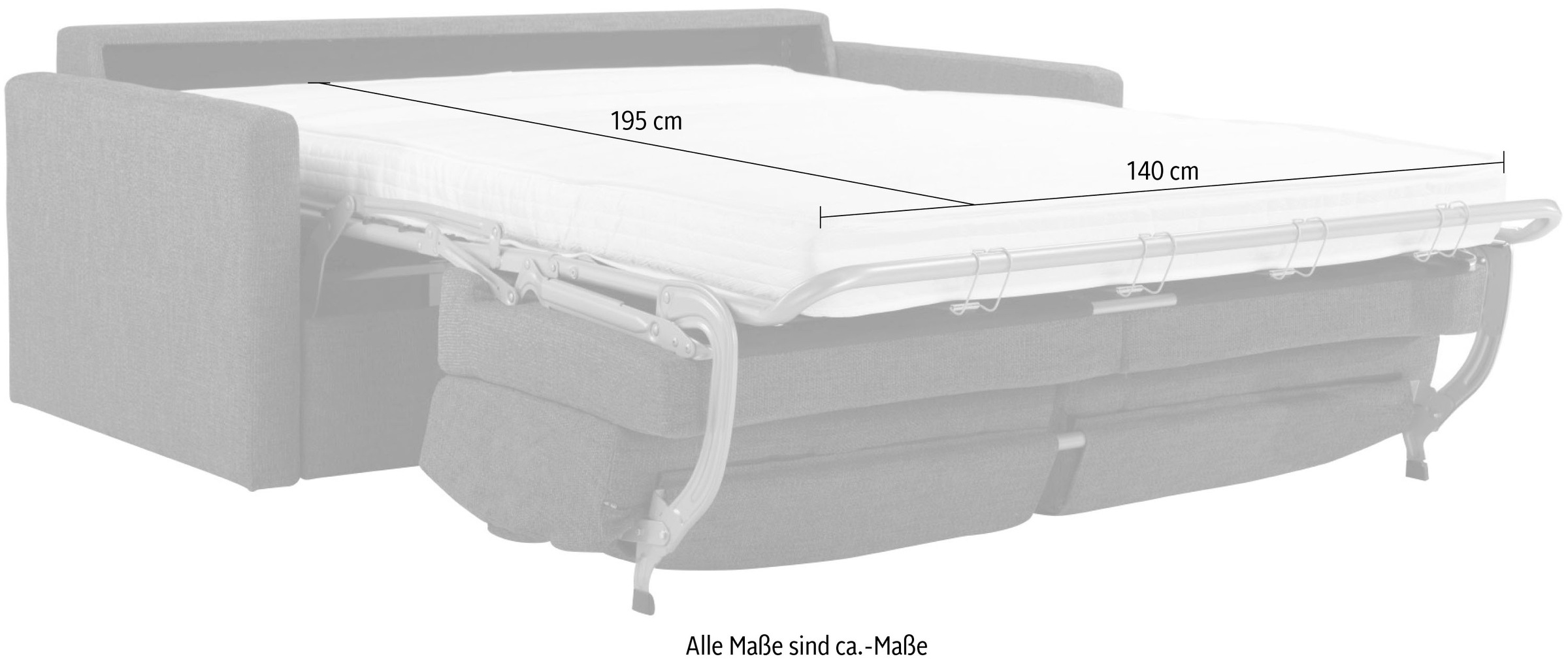 Places of Style Schlafsofa »GOLDPOINT 182cm, Dauerschläfer, Liegefläche 140/200 cm,«, 3-Sitzer mit Dauerschläfer-Funktion, Bonell-Federkernmatratze