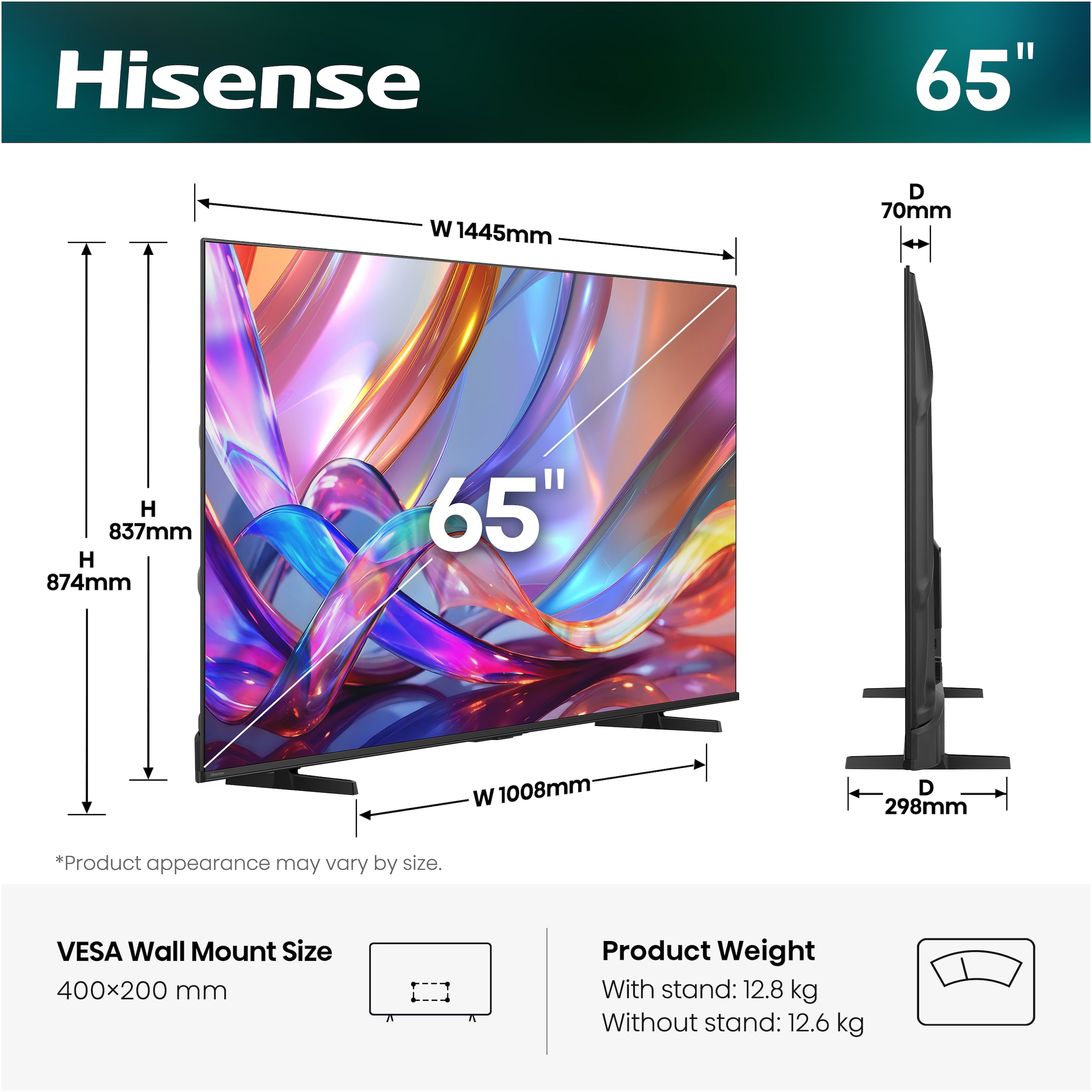 Hisense Téléviseur QLED »65E7S« 164 cm/65 ″