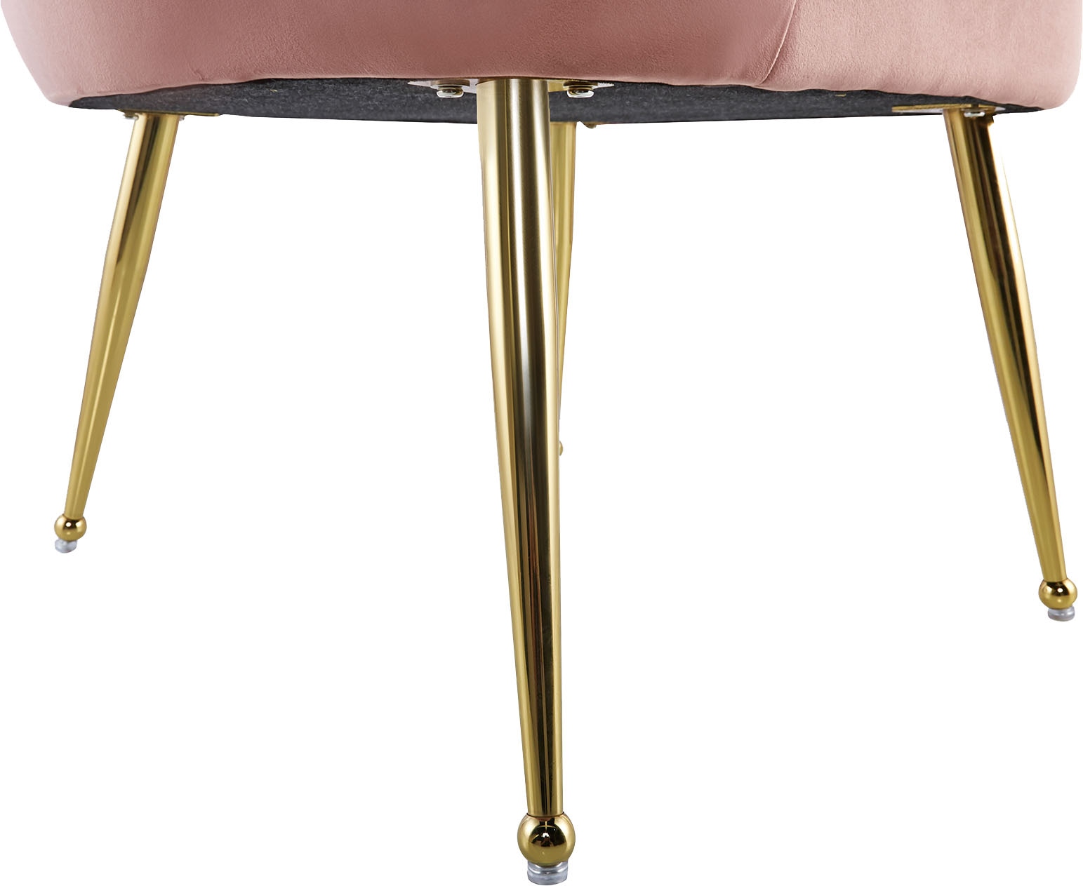 Kayoom Polsterstuhl »Stuhl Lalie 125, Rückenlehne im Retro-Stil, ausgefallene Rückenlehne« () 1 Stk.Rückenlehne in Muschel-Design, Samtbezug, goldene Metallbeine