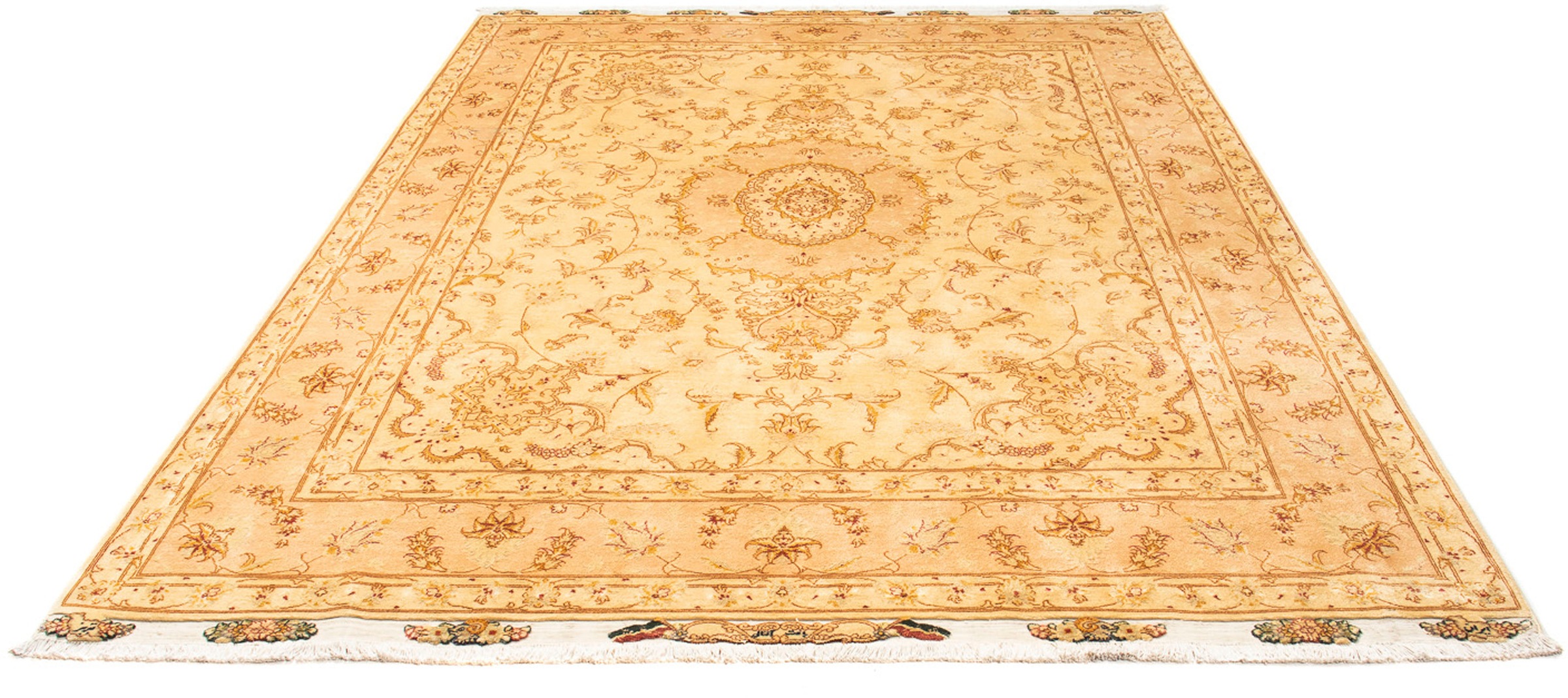 Image of morgenland Orientteppich »Perser - Täbriz - Royal - 258 x 202 cm - beige«, rechteckig, 7 mm Höhe, Wohnzimmer, Handgeknüpft, Einzelstück mit Zertifikat bei Ackermann Versand Schweiz