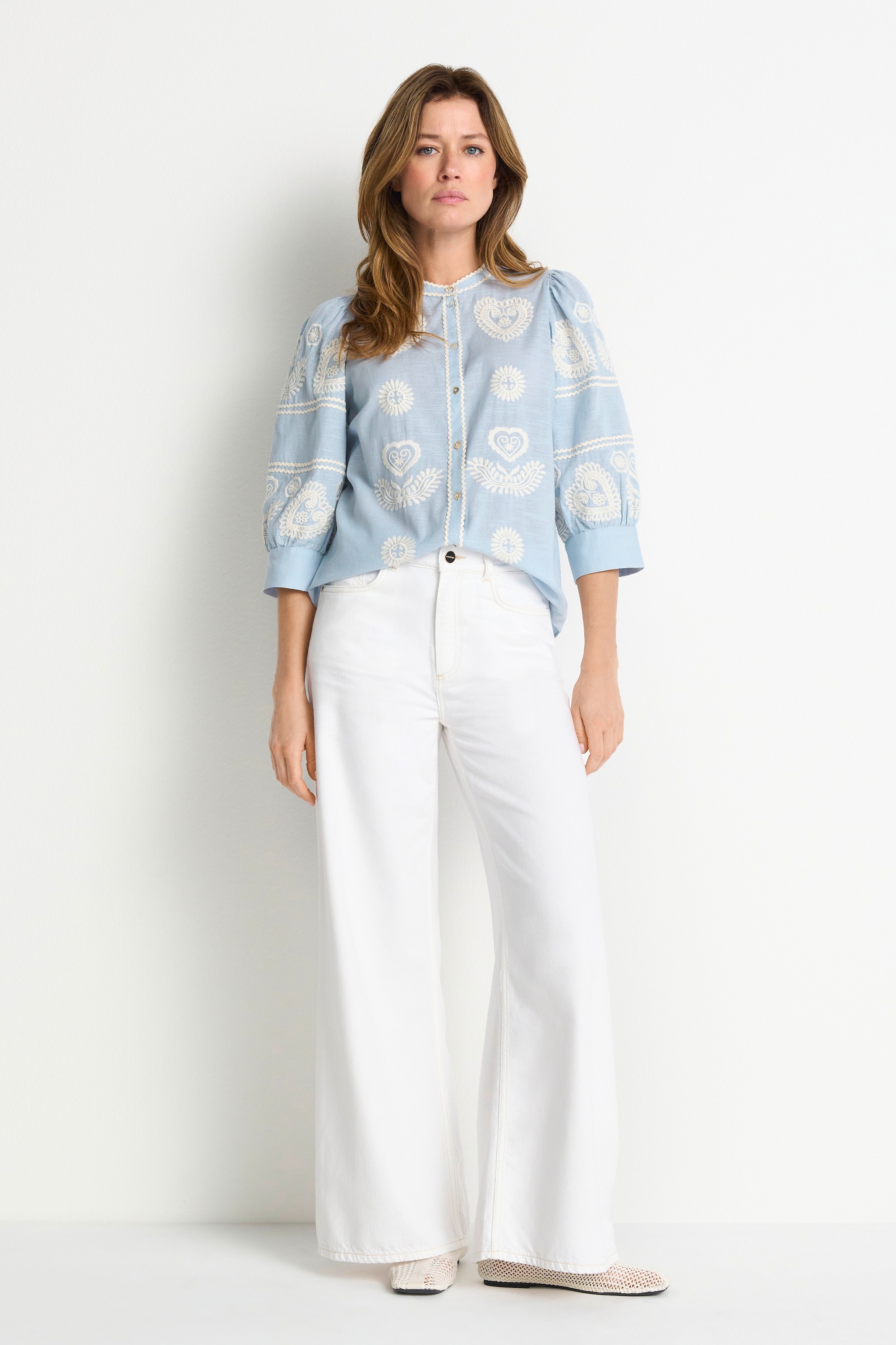 RICHROYAL Blouse classique Coupe régulière avec broderies