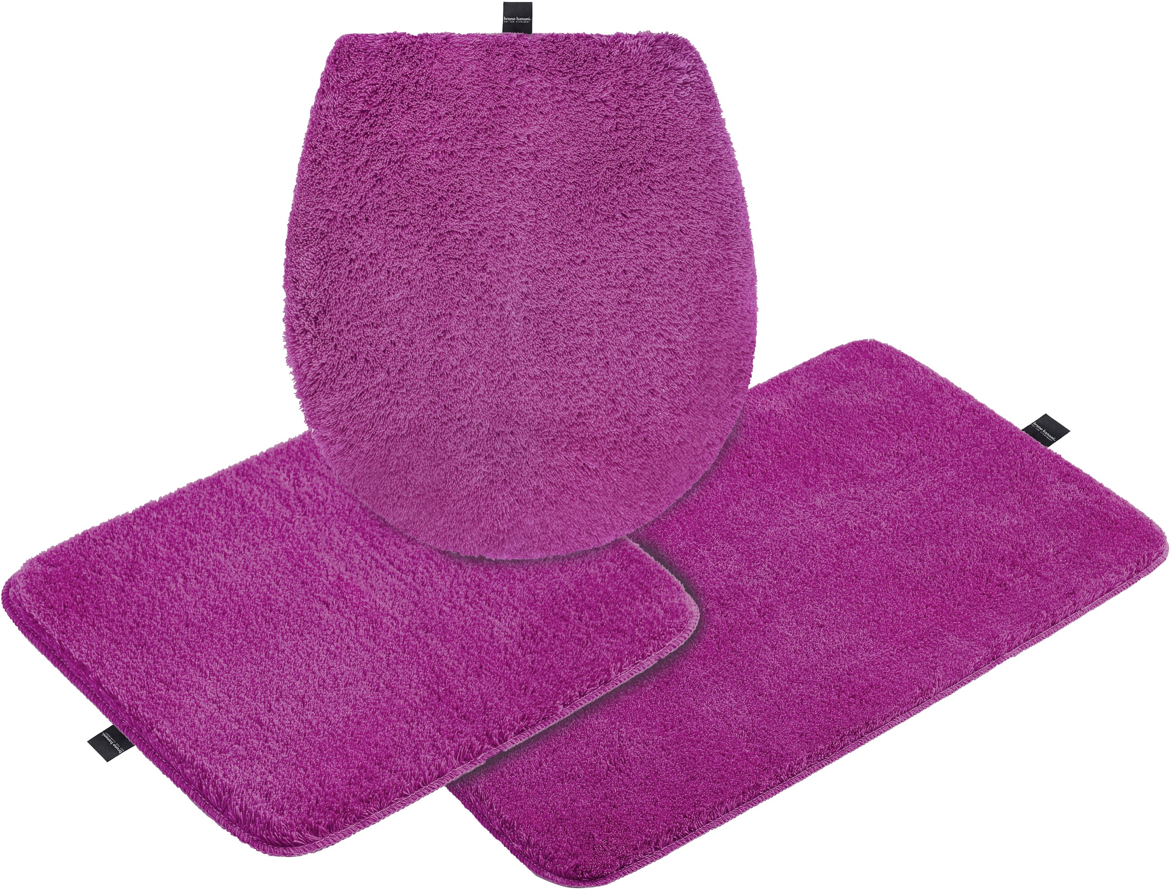 Bruno Banani Badematte »Lana, Badvorleger, Badezimmer Teppich«, rutschhemmend beschichtet, fussbodenheizungsgeeignet-schnell trocknend-strapazierfähig, Badteppich, Badematten, unifarben, auch als 3 teiliges Set & rund
