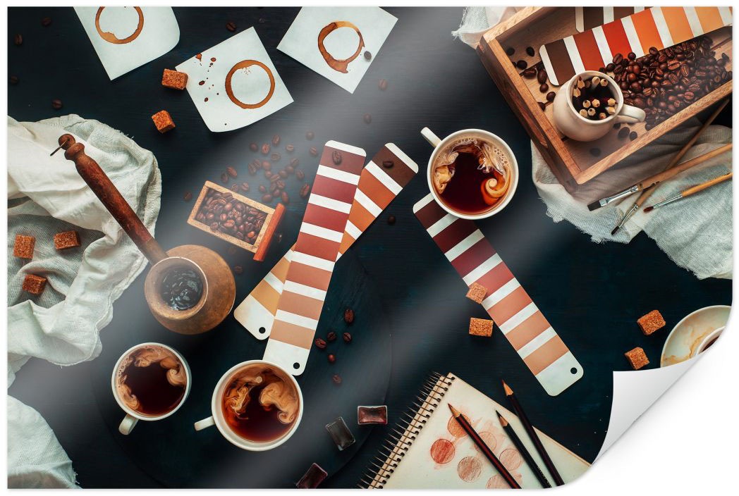 Image of Wall-Art Poster »Farbkarte Kaffee Bilder Coffee«, Kaffee, (1 St.), Poster, Wandbild, Bild, Wandposter bei Ackermann Versand Schweiz