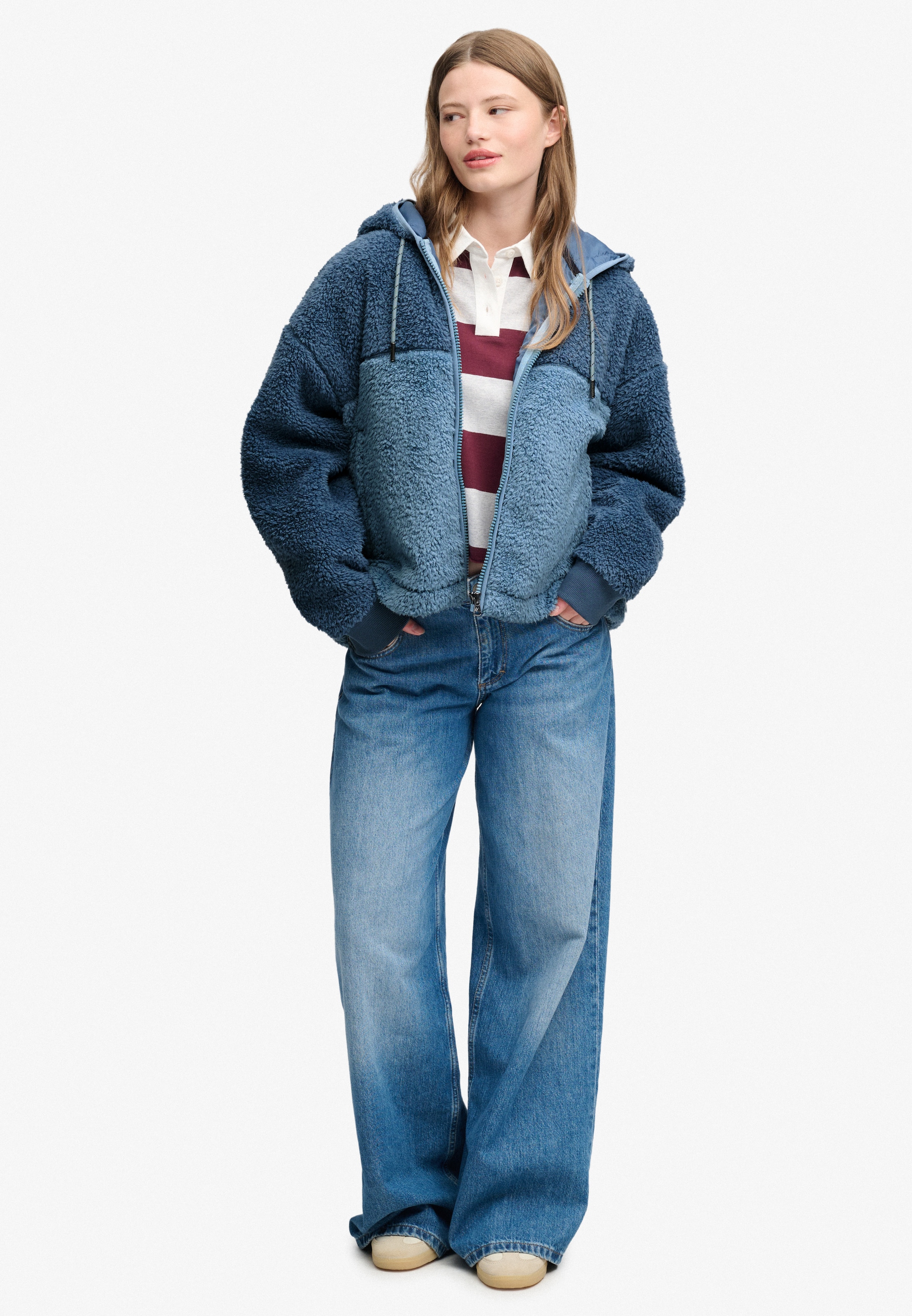 Superdry Sweat à capuche »SUPER SOFT ZIPHOOD« Kunstfaser, oversize