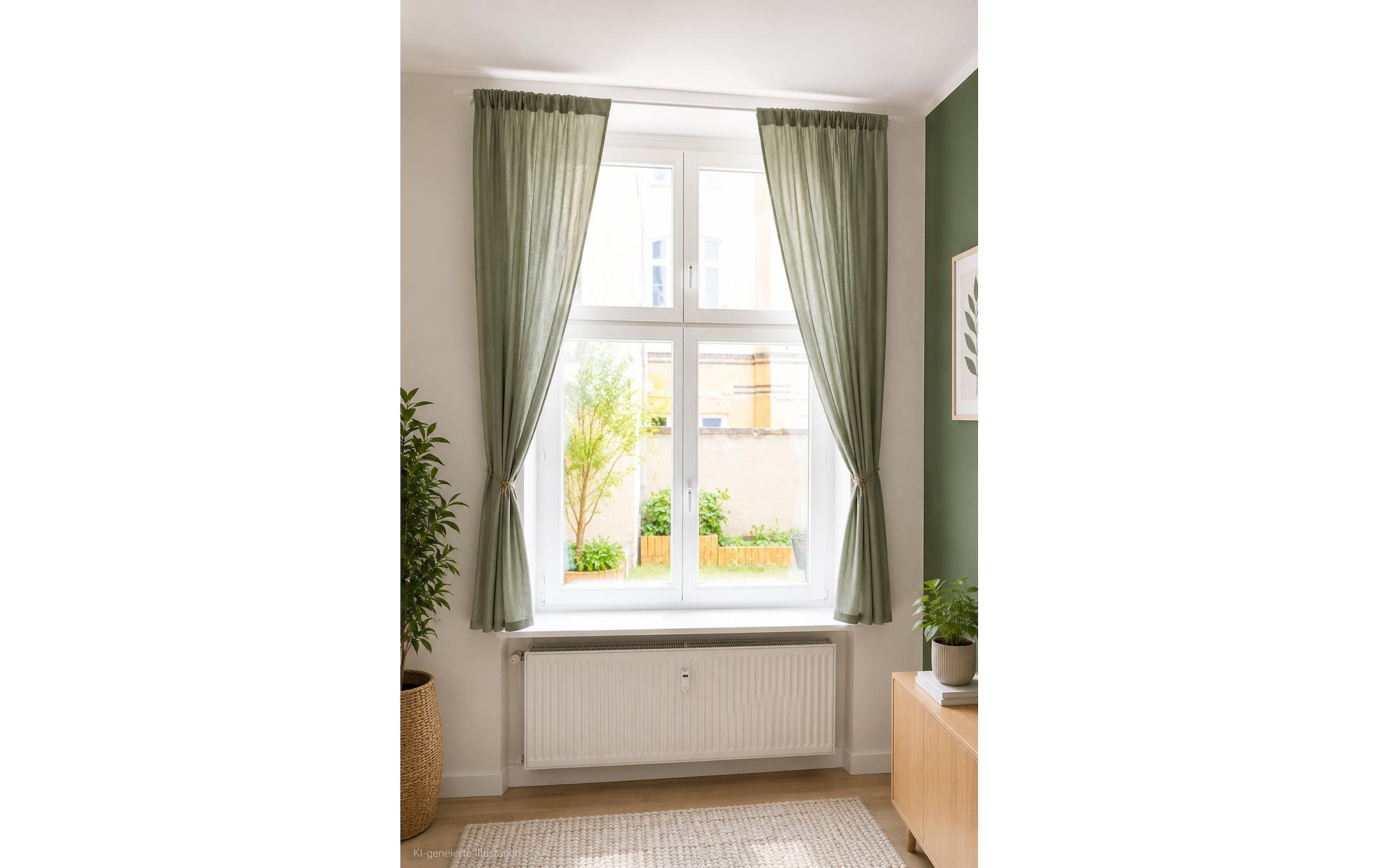 Urbanara Rideau »2er-Set Musselin Trofa 135 cm x 320 cm« Ruban plissé 2 cuis tlg.