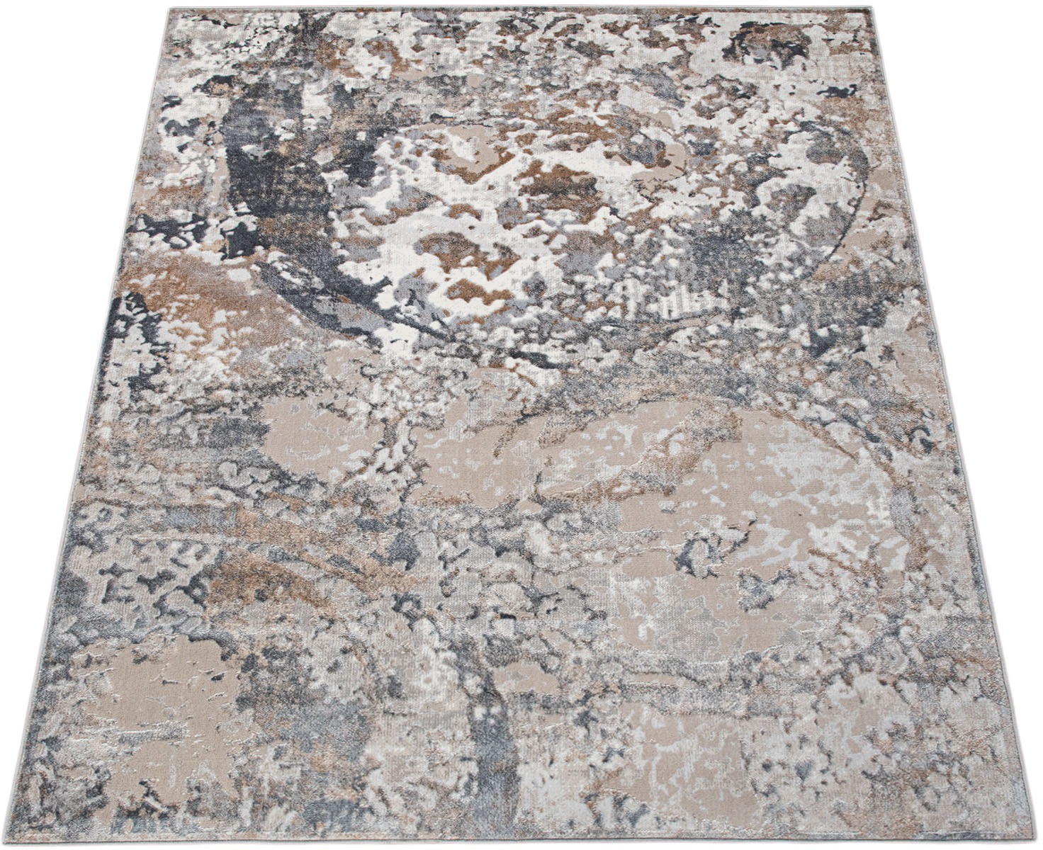 Image of Paco Home Teppich »Neferu 970«, rund, 9 mm Höhe, Kurzflor, florale Ornamente, 3D-Optik, ideal im Wohnzimmer & Schlafzimmer bei Ackermann Versand Schweiz