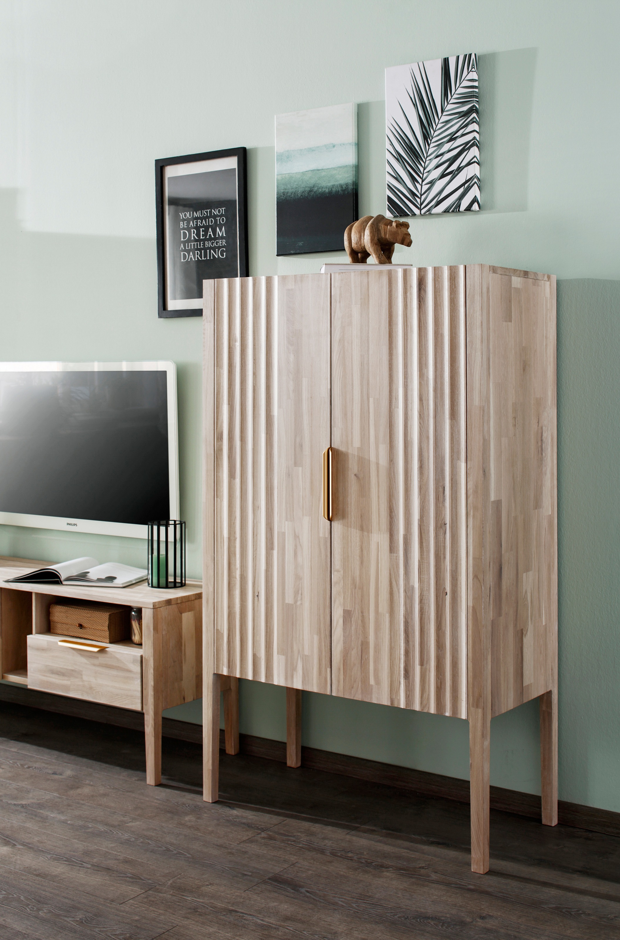 Image of Home affaire Highboard »Rosenburg«, aus massivem Eichenholz, Breite 90 cm bei Ackermann Versand Schweiz