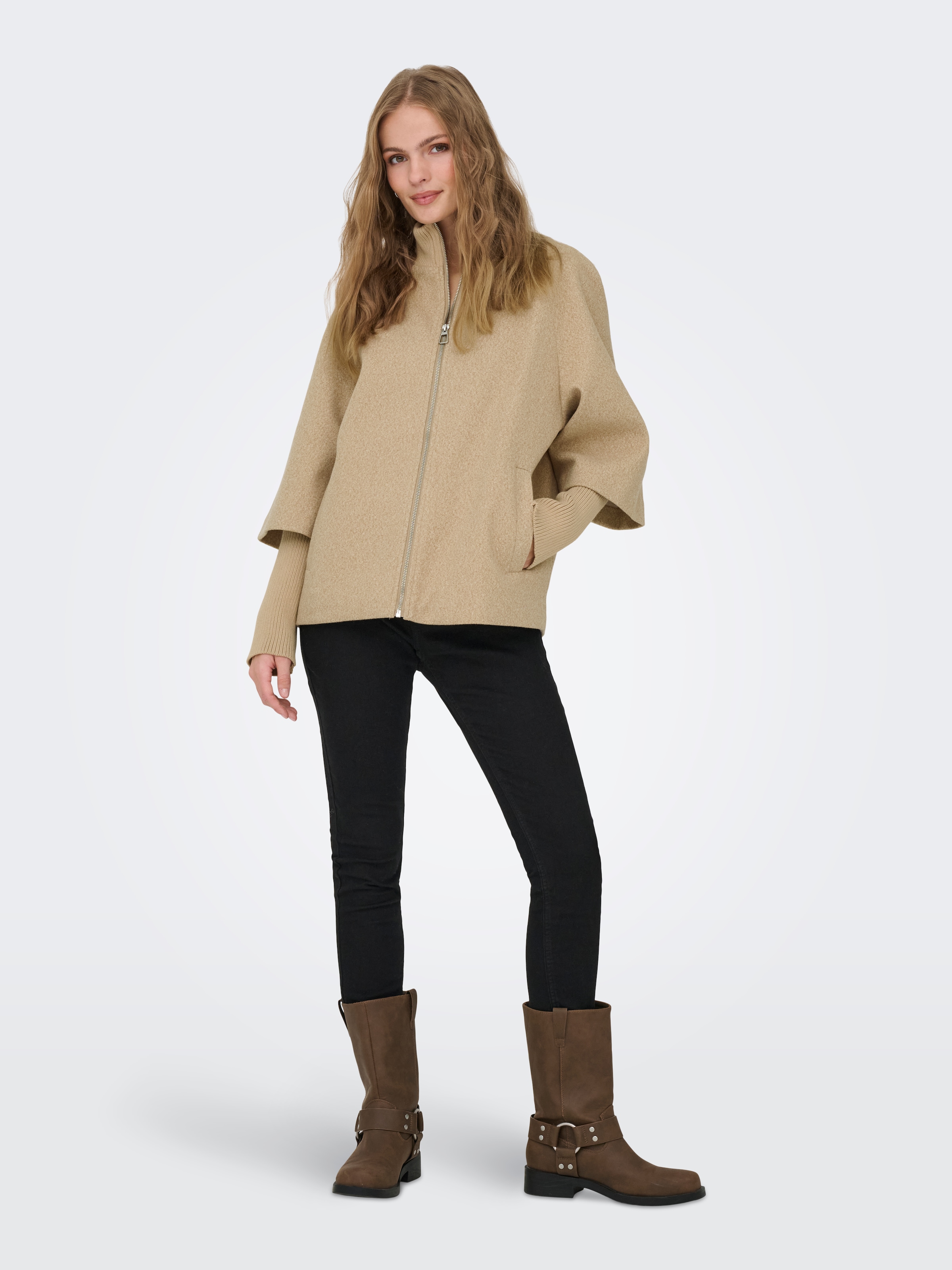 JDY Kurzjacke »JDYMEMORY RIB SHORT JACKET OTW NOOS« Kunstfaser