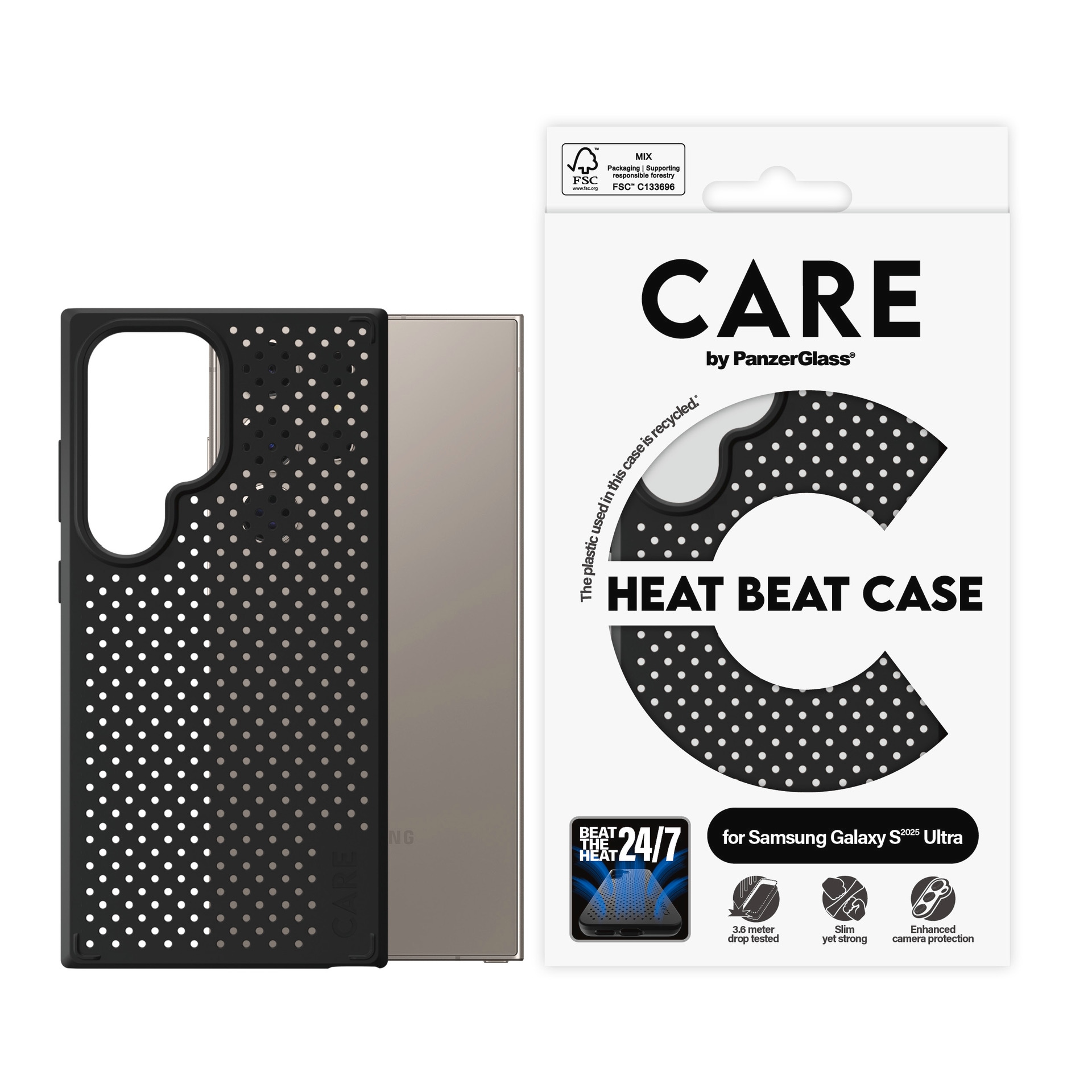 Image of CARE by PanzerGlass Handyhülle "Heat Beat Case für Samsung Galaxy S25 Ultra" Backcover, Schutzhülle, Handyschutzhülle, Case, Schutzcase, stossfest