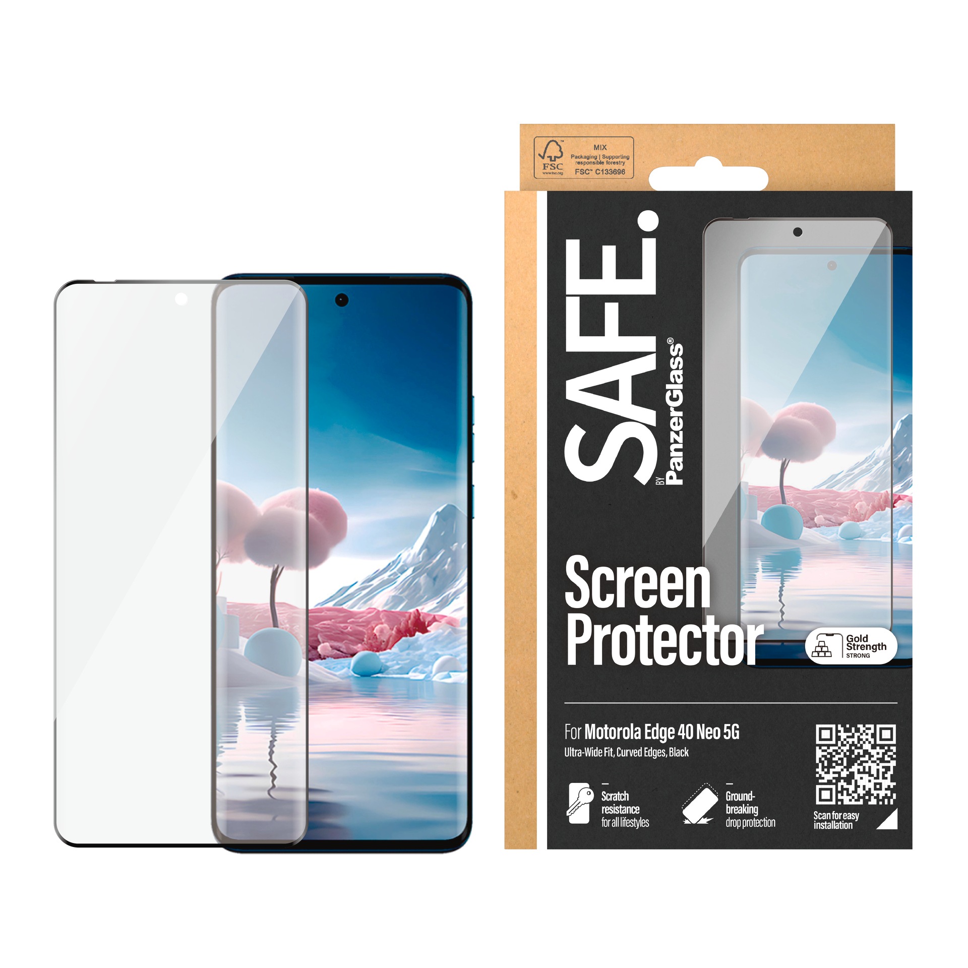 Displayschutzglas »Ultra-Wide Fit Screen Protector«, für Motorola Edge 40 Neo,...