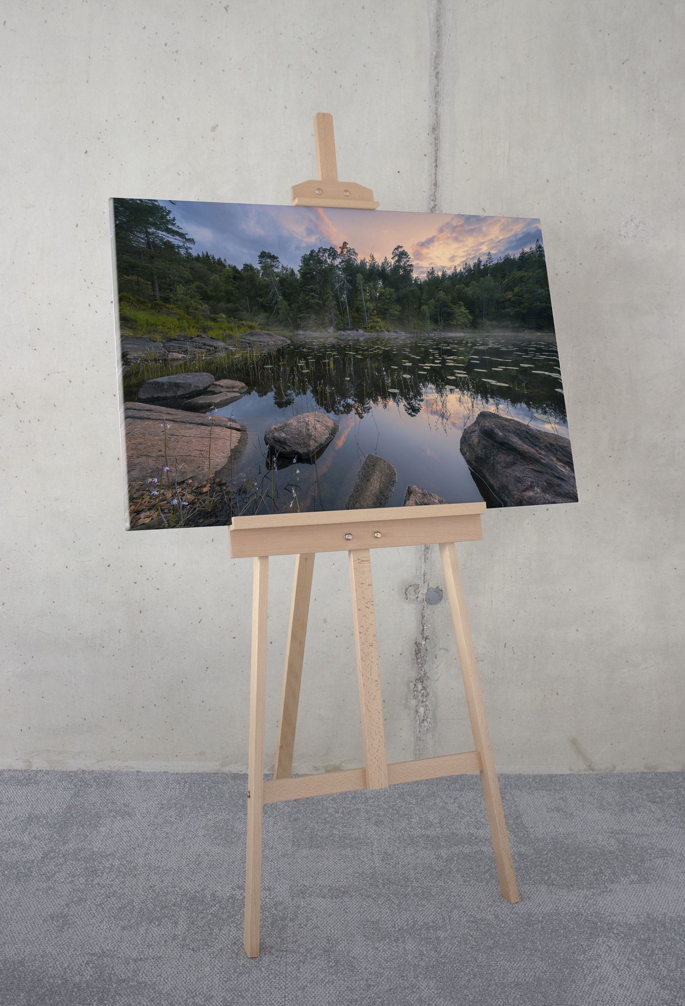 Komar Leinwandbild »Mystic Shores - Grösse 90 x 60 cm«, Baum-Blätter-Natur-Berge-Blumen-Foto-Jahreszeiten-Landschaft-Meer-Strand-Palmen, (Packung, 1 St.), Keilrahmenbild mi Echtholzrahmen