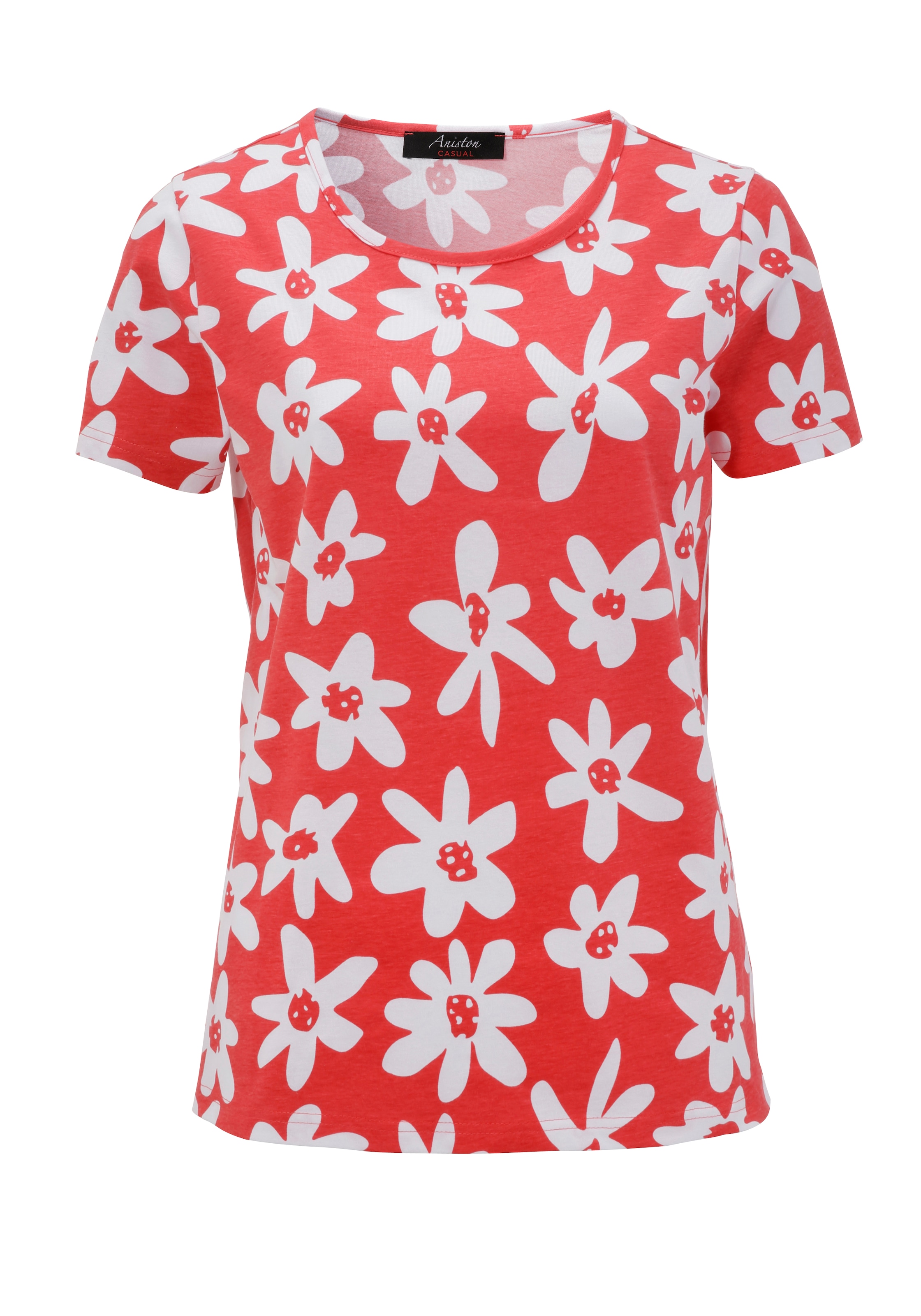 Aniston CASUAL T-Shirt, allover mit bunten Blüten bedruckt
