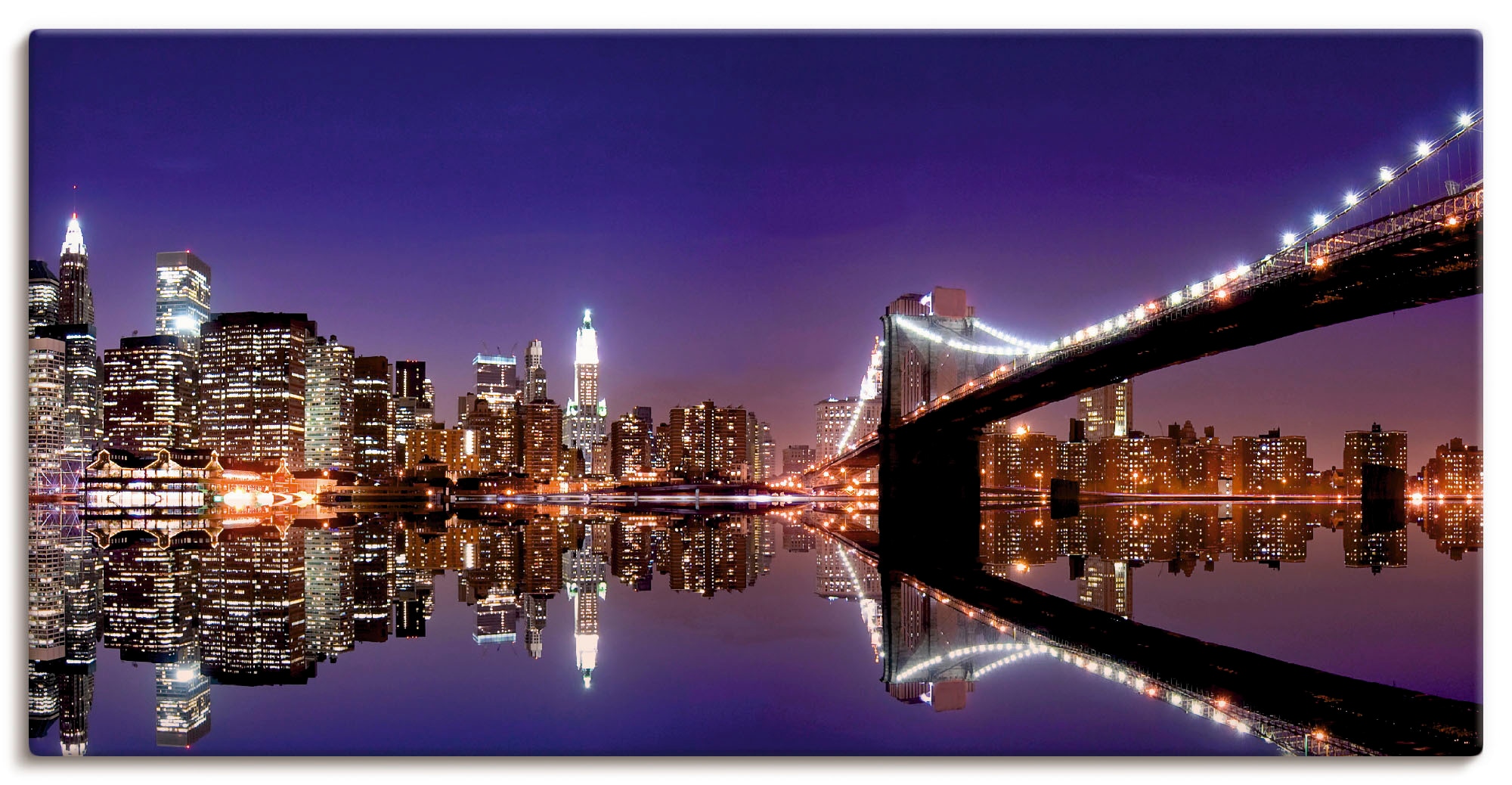 Image of Artland Leinwandbild "New York Skyline" Amerika 1 Stk. tlg. auf Holzrahmen gespannt