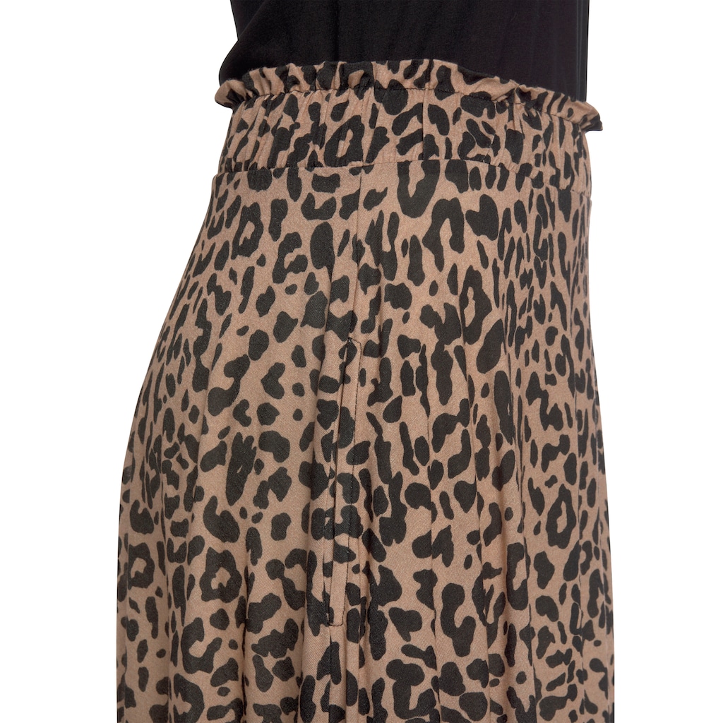 Buffalo Jerseykleid, mit Paperbag-Bund und Animalprint, Leokleid, Sommerkleid