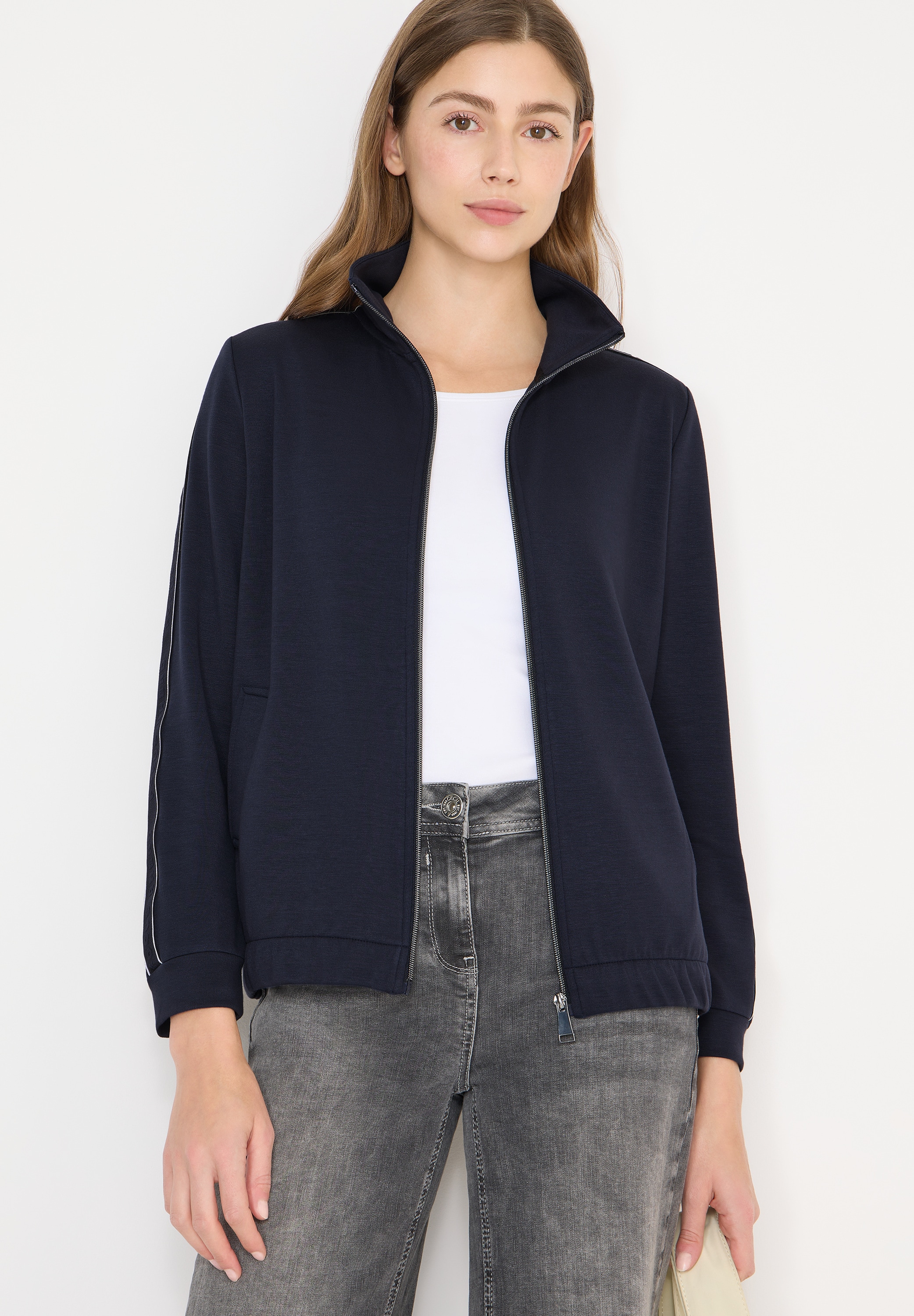 Image of Cecil Sweatjacke Langarm mit Tape-Details und Bündchen