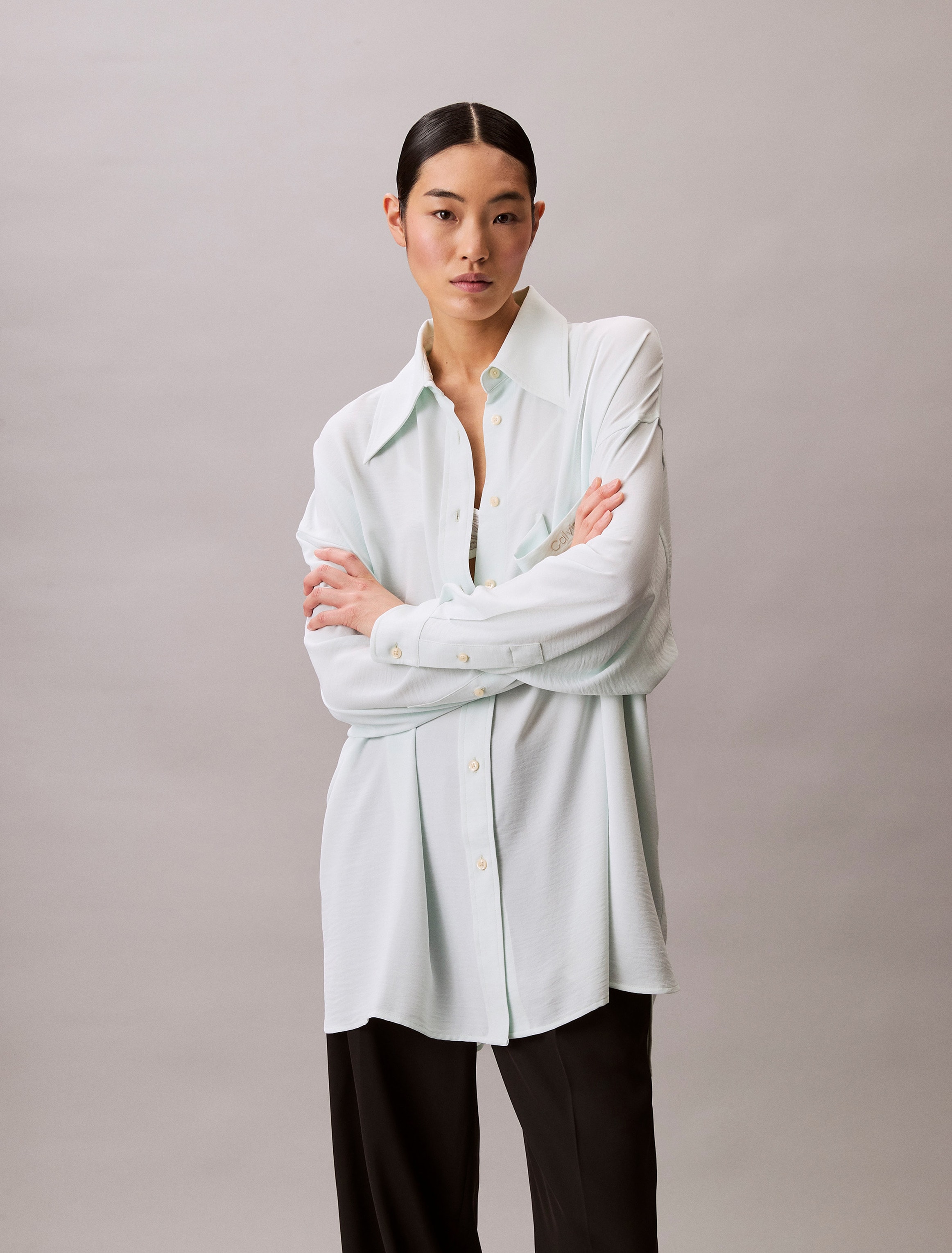 Image of Calvin Klein Jeans Hemdbluse "GAUZE SHIRT" Mit Rundhalsausschnitt