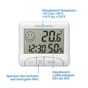 Medisana Station météo intérieure »HG 100« () Innenwetterstation mit Anzeige von Luftfeuchtigkeit und Raumtemperatur