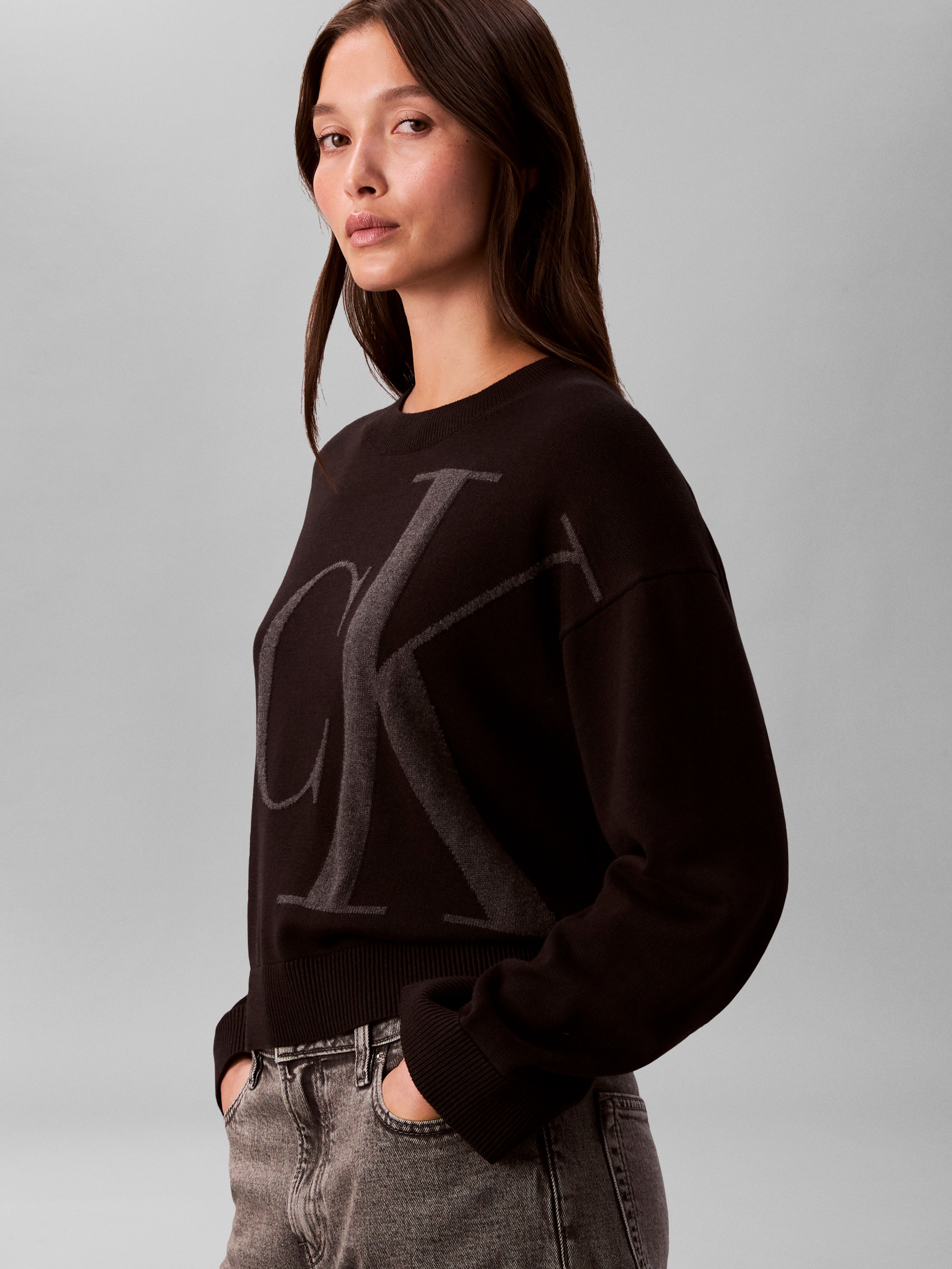 Calvin Klein Jeans Pull en tricot Regular fit mit Rundhalsausschnitt