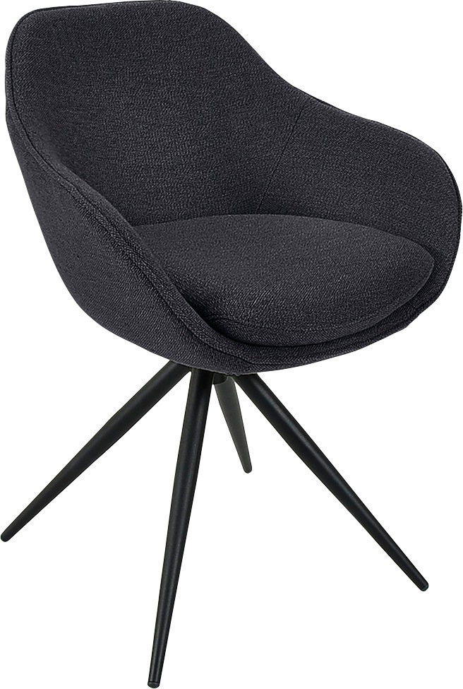 K+W Komfort & Wohnen Drehstuhl "ZOOM" () 4-Fuß Drehstuhl mit Gestell aus Metall schwarz Struktur