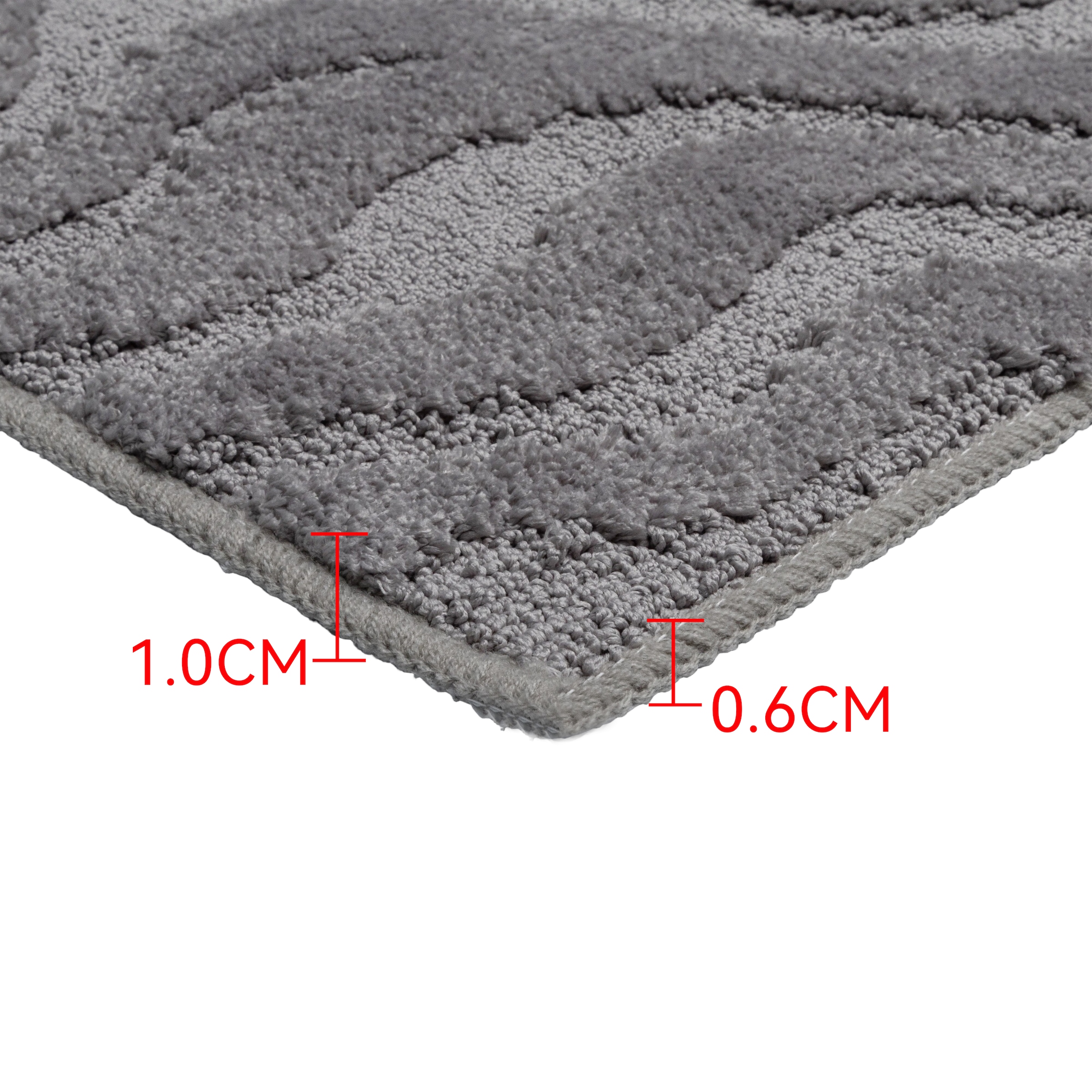 GOODproduct Badematte »Wave, Badvorleger, Badezimmer Teppich« Höhe 10 mm rutschhemmend beschichtet fussbodenheizungsgeeignet | schnell trocknend Hoch-Tief-Effekt, modernes Muster, Welle, Badteppich, Duschvorleger