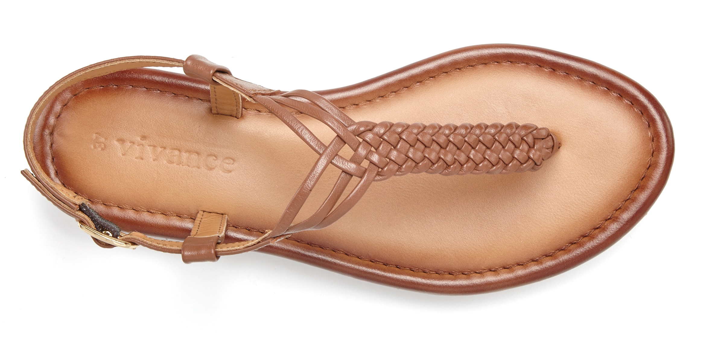 Vivance Zehentrenner  Sandalette, Sommerschuh,Sandale aus Leder mit Flecht-Optik