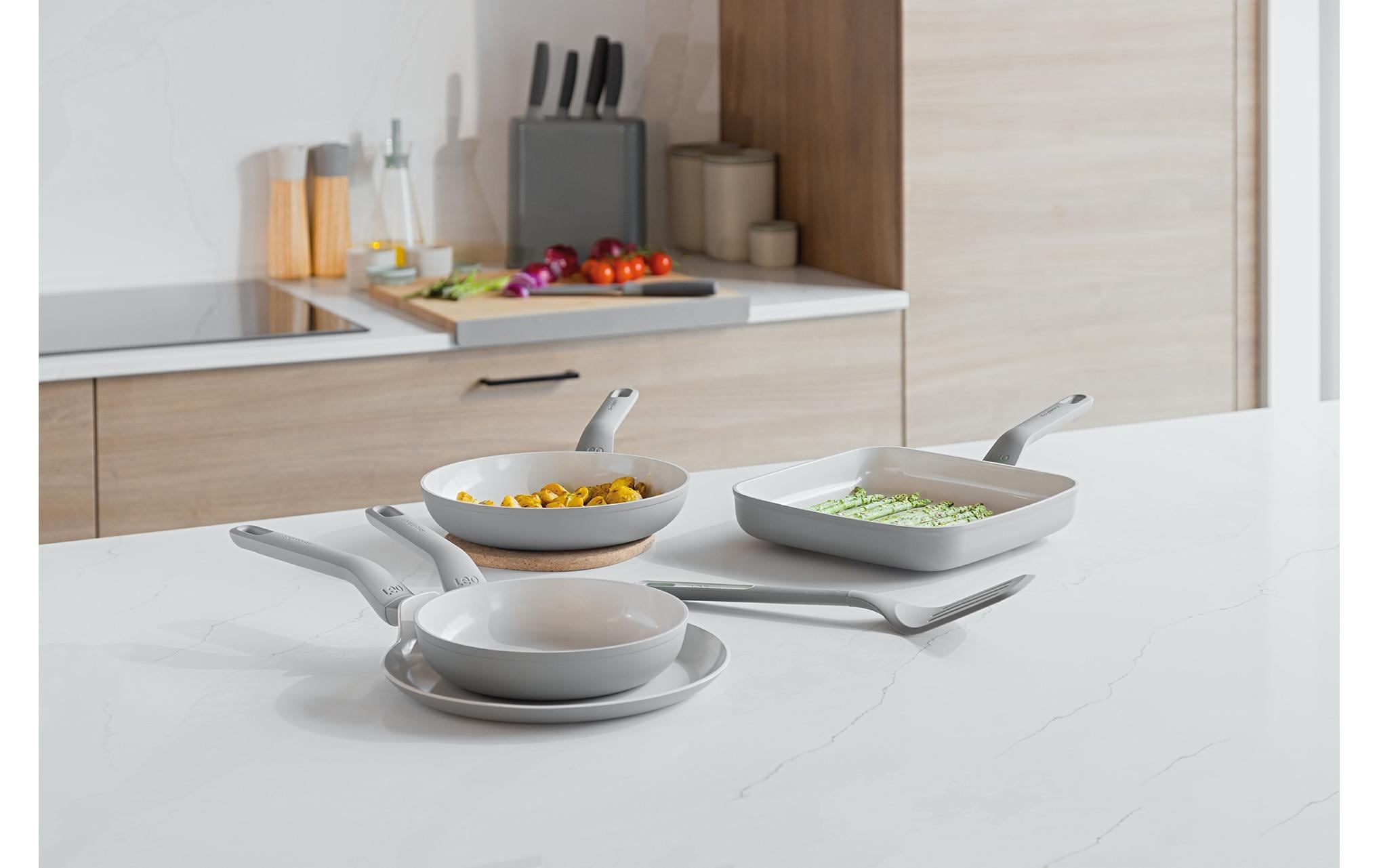 BergHOFF Bratpfanne »Leo Balance 5-teilig, Moonmist« Aluminium 5 Stk. tlg.