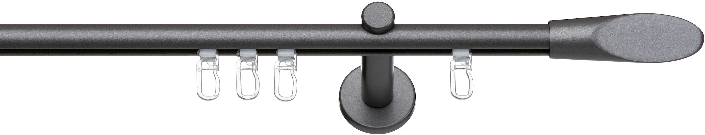 Image of indeko Gardinenstange "Marbella" Ø 16 mm 1 läufig-läufig Fixmass Innenlauf Komplett-Set inkl. Gleitern und Montagematerial